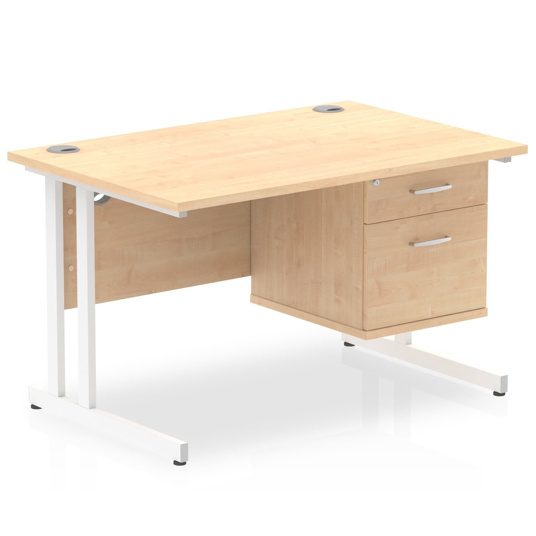 Impulse 1200mm Cantilever Straight Desk With Single Fixed Pedestal - Image 5