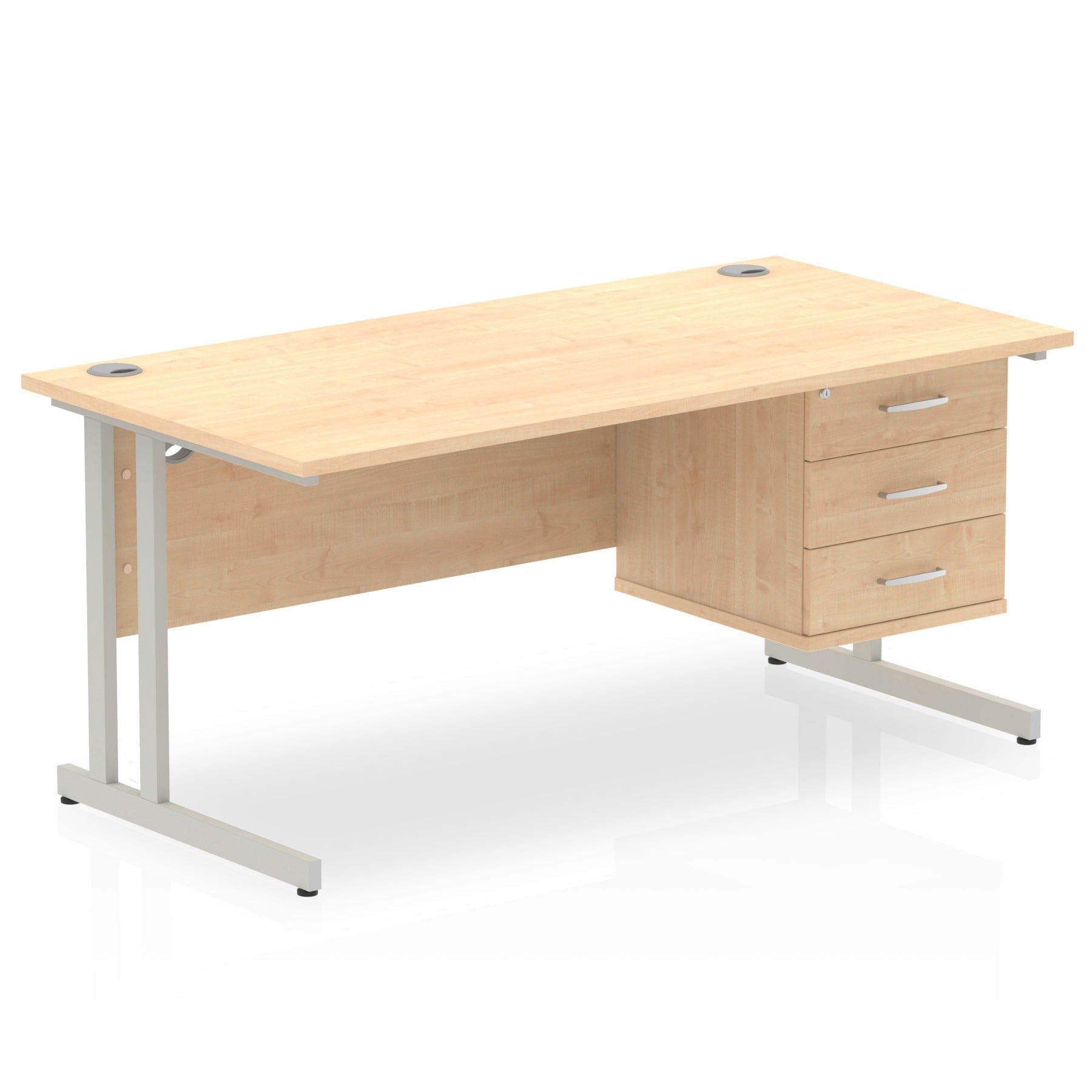 Impulse 1600mm Cantilever Straight Desk With Single Fixed Pedestal - Image 18