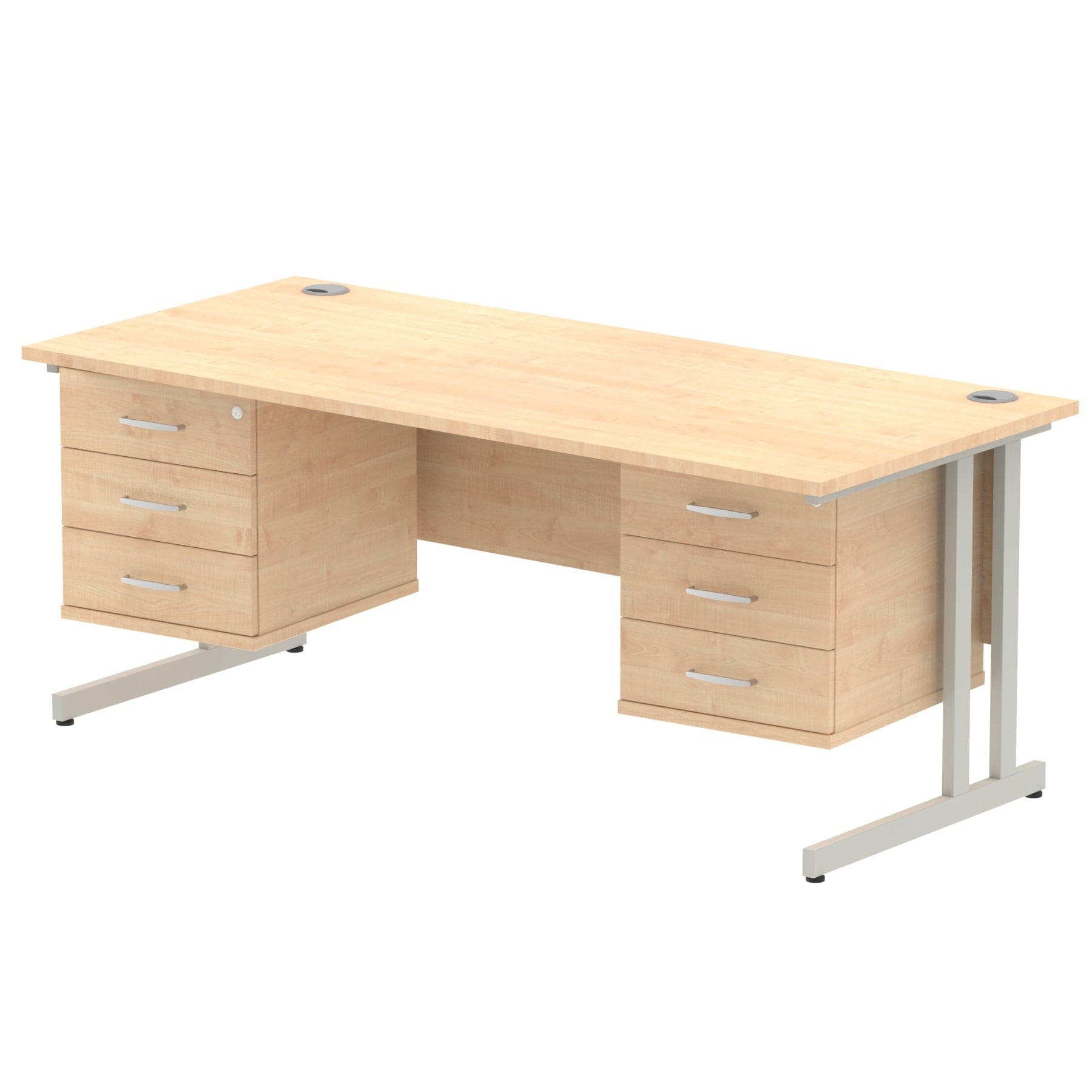 Impulse 1800mm Cantilever Straight Desk With Two Fixed Pedestal - Image 27
