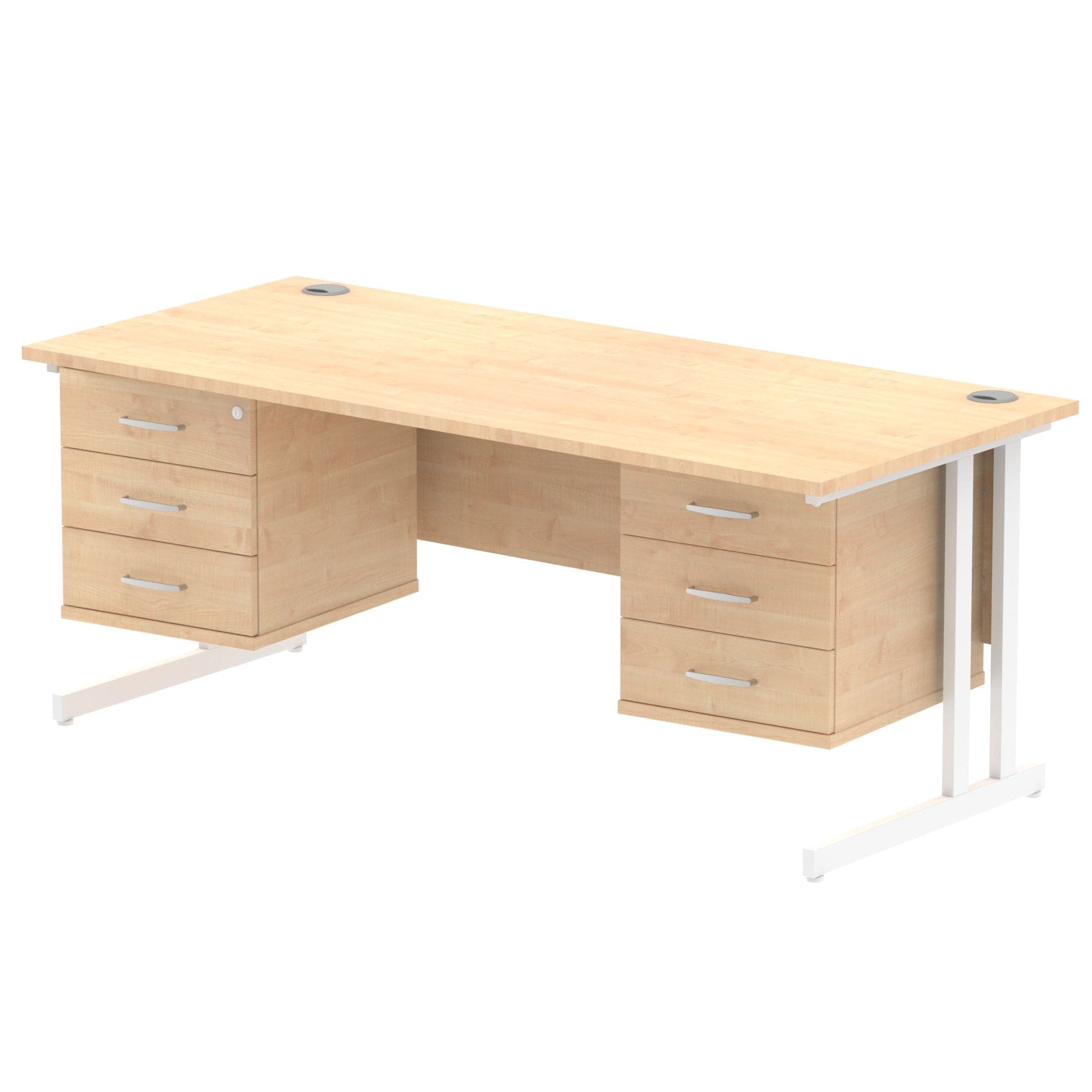 Impulse 1800mm Cantilever Straight Desk With Two Fixed Pedestal - Image 9