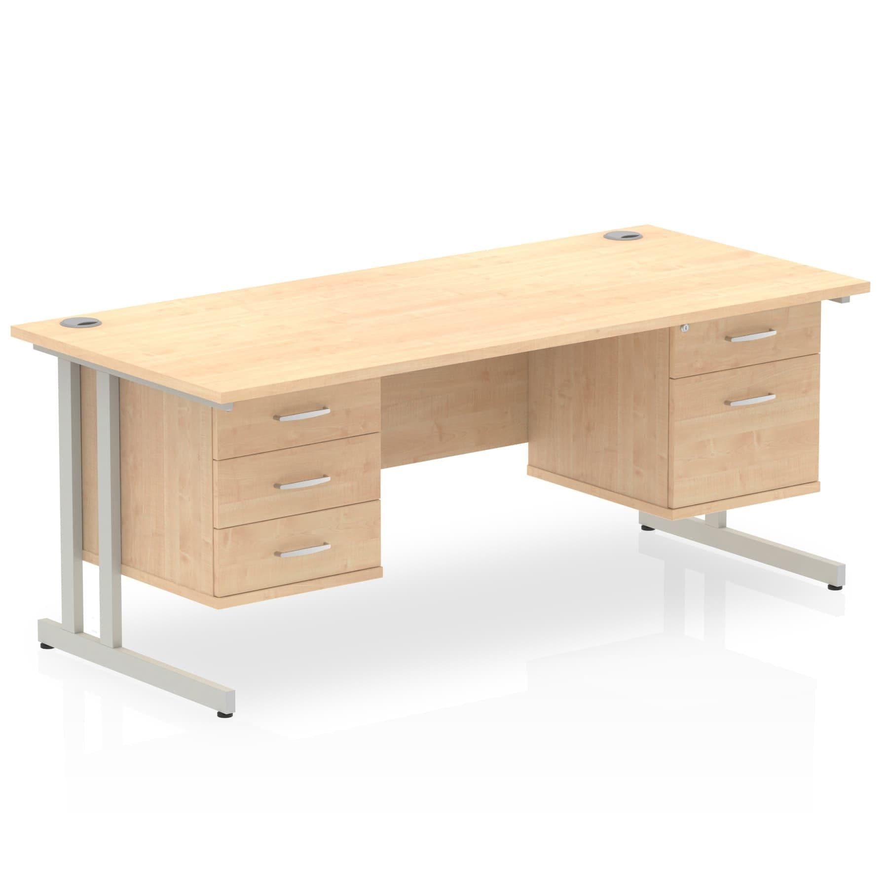 Impulse 1800mm Cantilever Straight Desk With Two Fixed Pedestal - Image 25