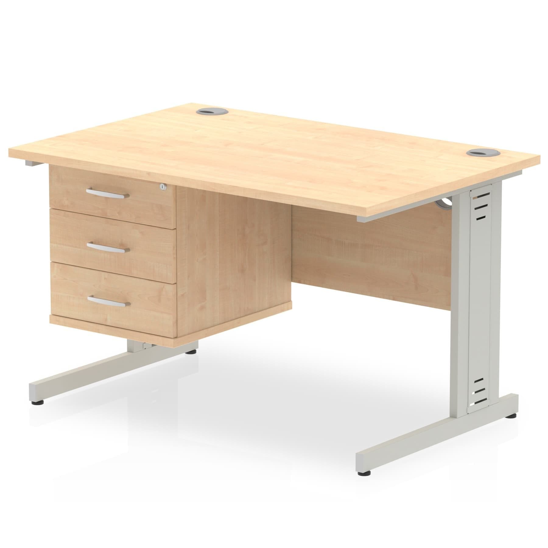 Impulse 1200mm Cable Managed Straight Desk With Single Fixed Pedestal - Image 10