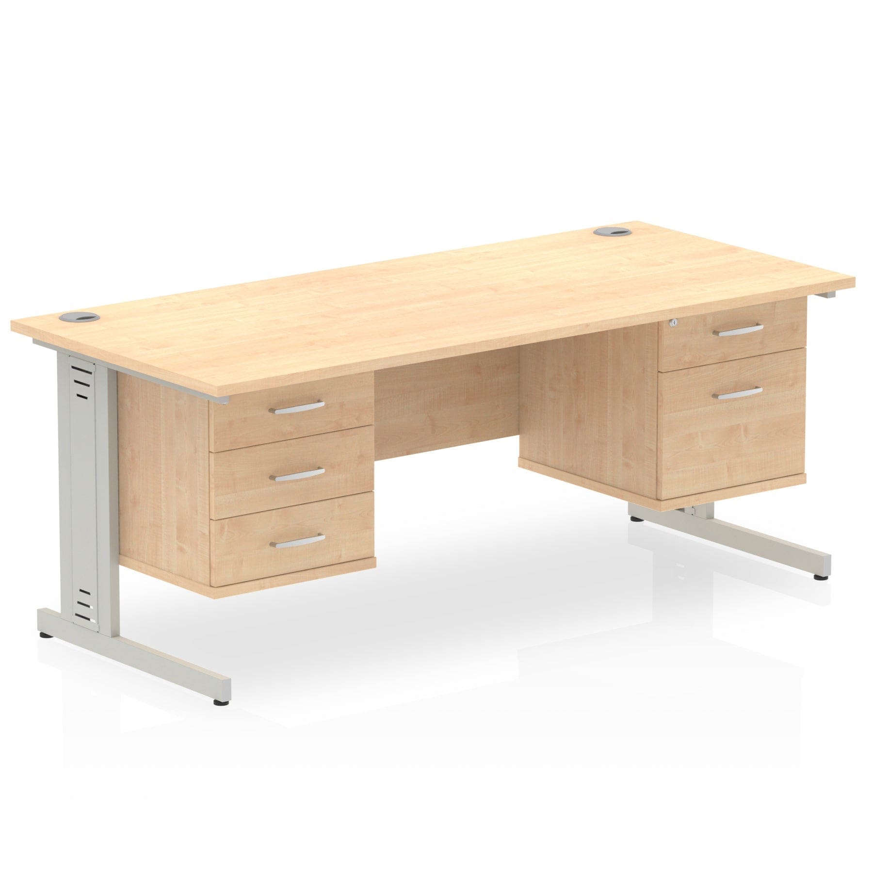 Impulse 1600mm Cable Managed Straight Desk With Two Fixed Pedestal - Image 13