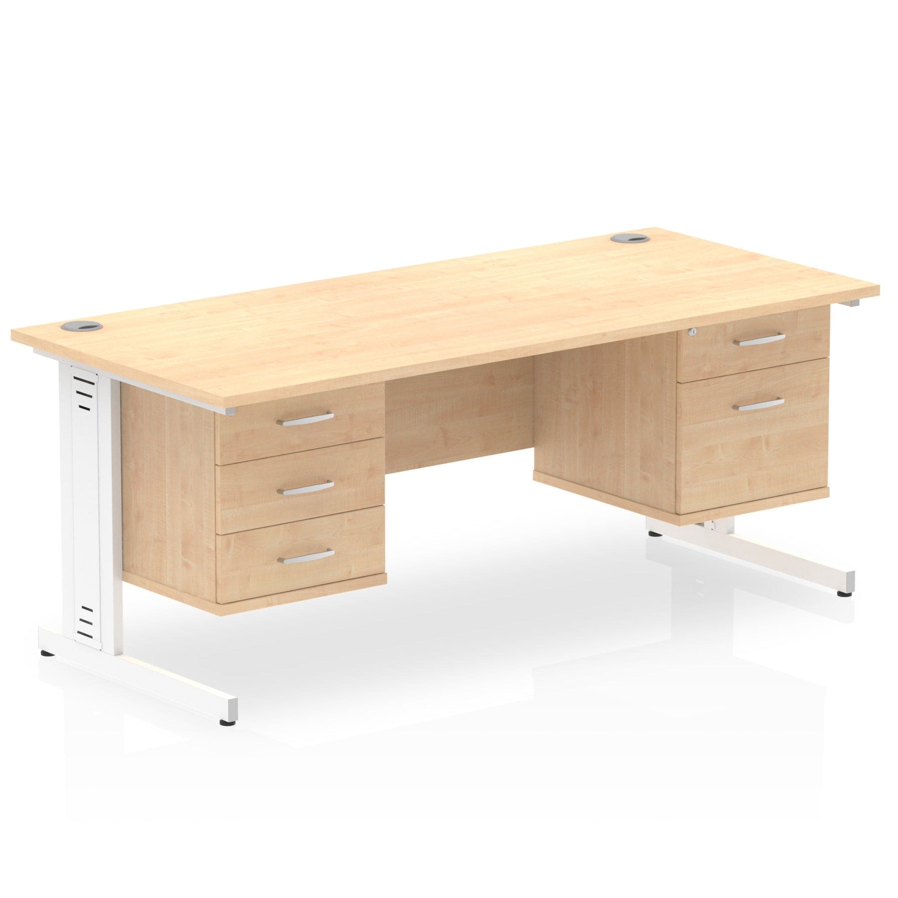 Impulse 1800mm Cable Managed Straight Desk With Two Fixed Pedestal - Image 14