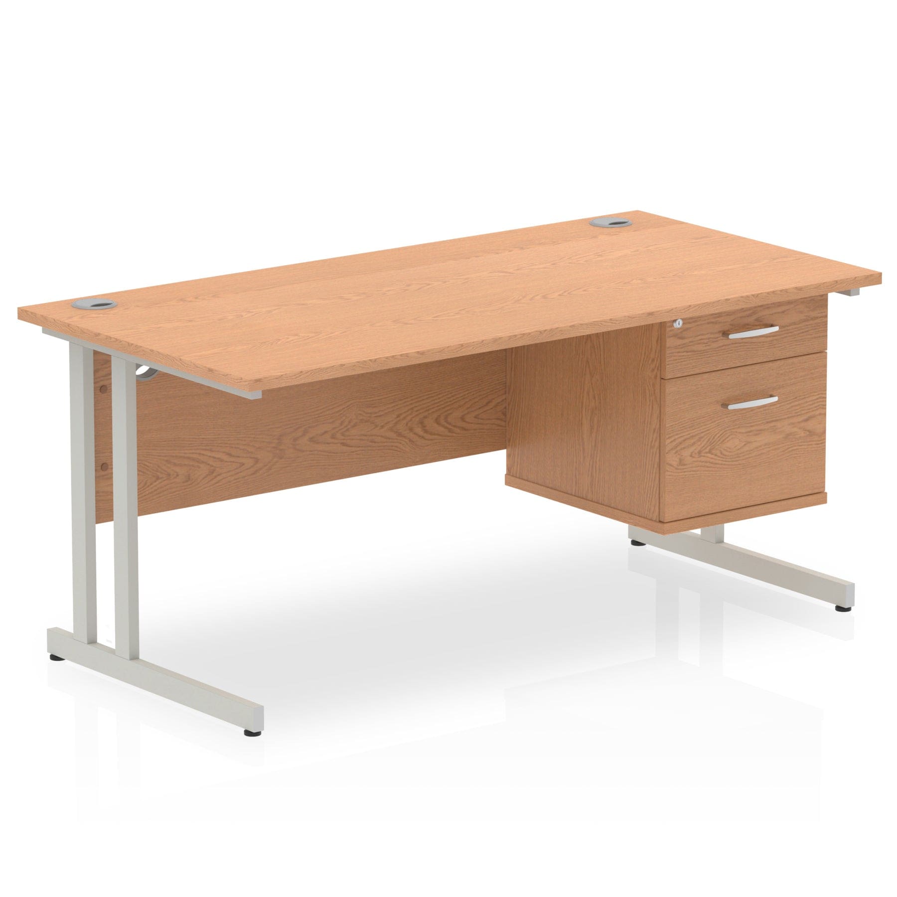 Impulse 1600mm Cantilever Straight Desk With Single Fixed Pedestal - Image 19