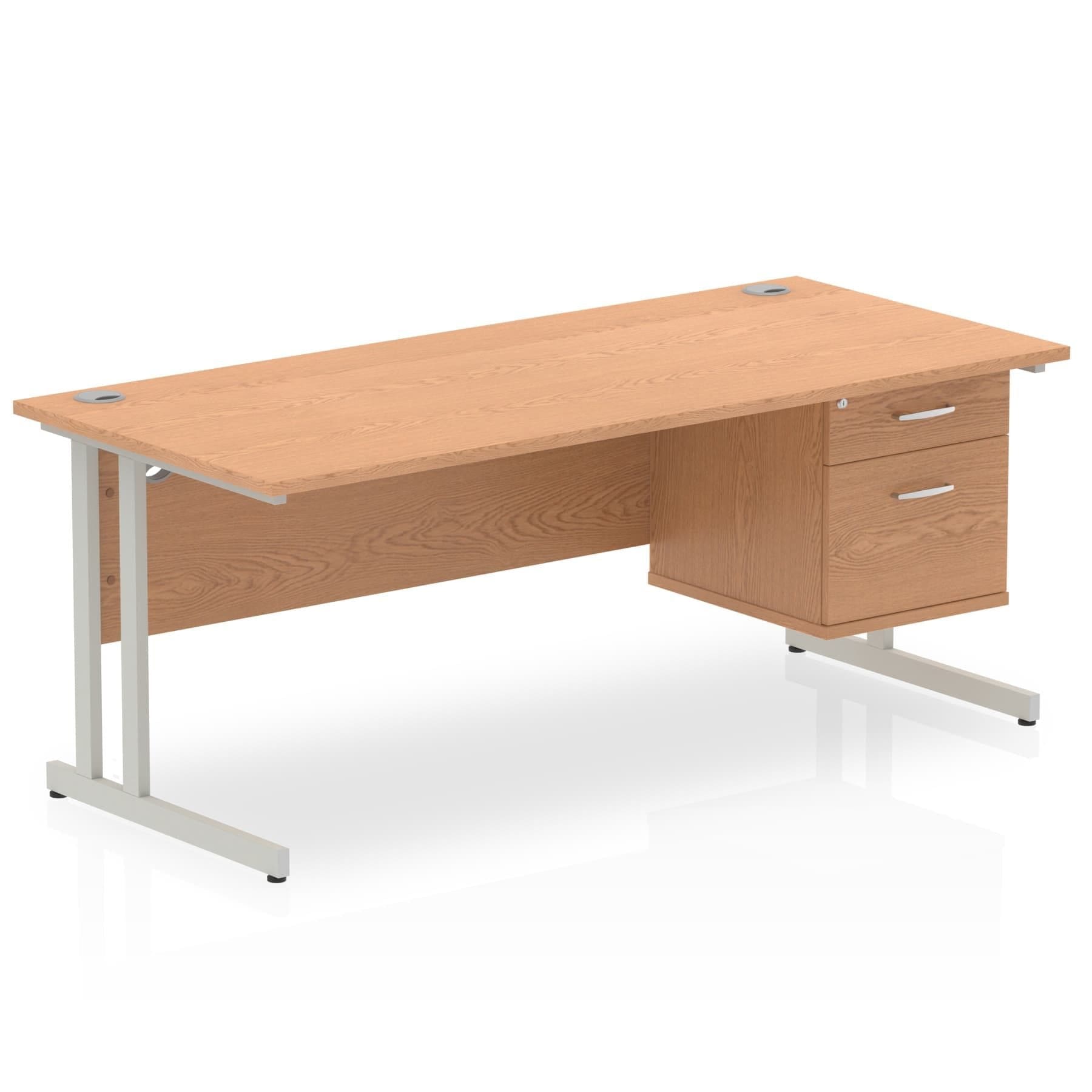 Impulse 1800mm Cantilever Straight Desk With Single Fixed Pedestal - Image 19