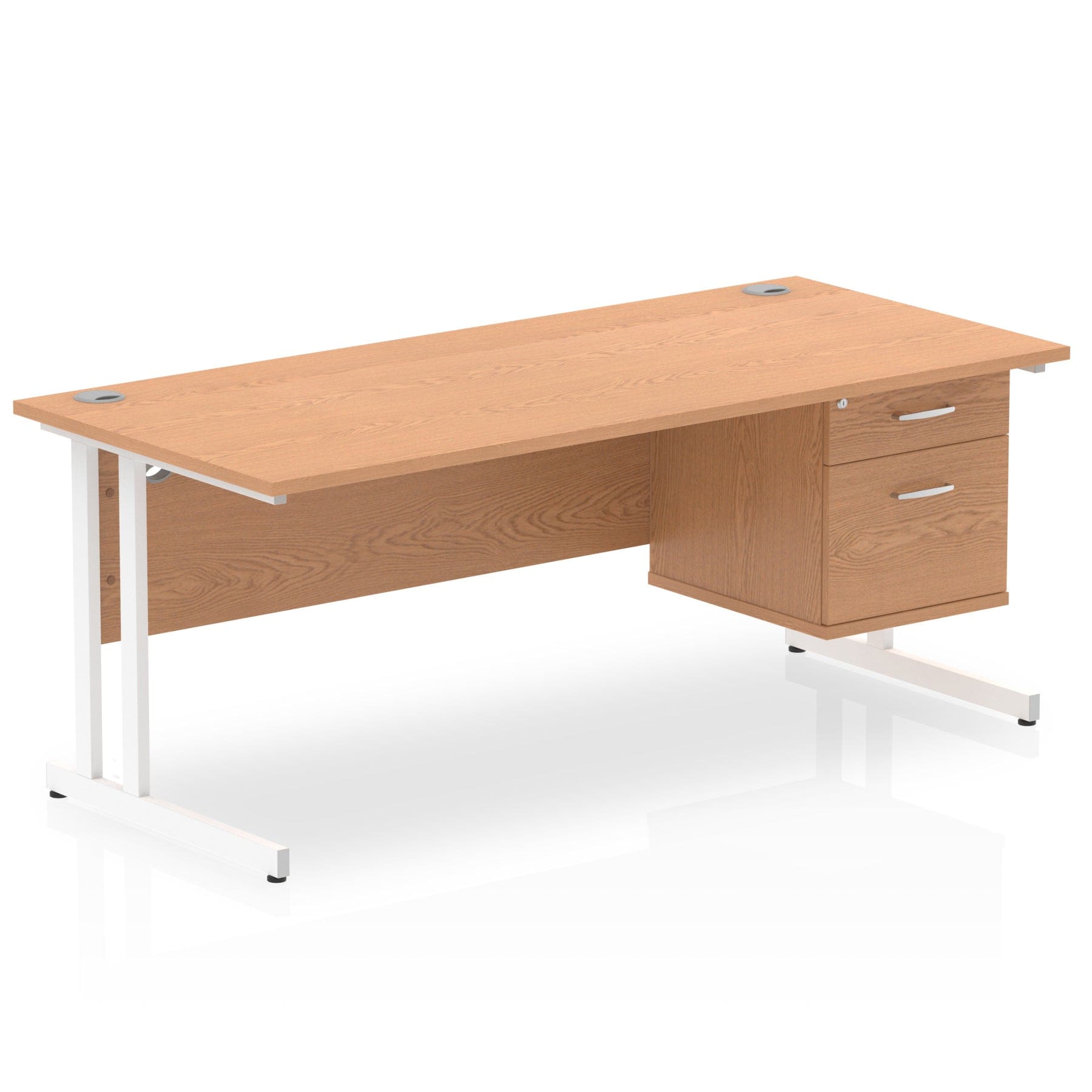 Impulse 1800mm Cantilever Straight Desk With Single Fixed Pedestal - Image 7