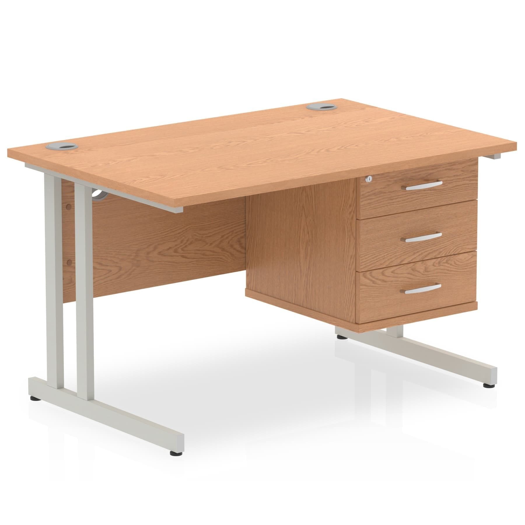 Impulse 1200mm Cantilever Straight Desk With Single Fixed Pedestal - Image 20