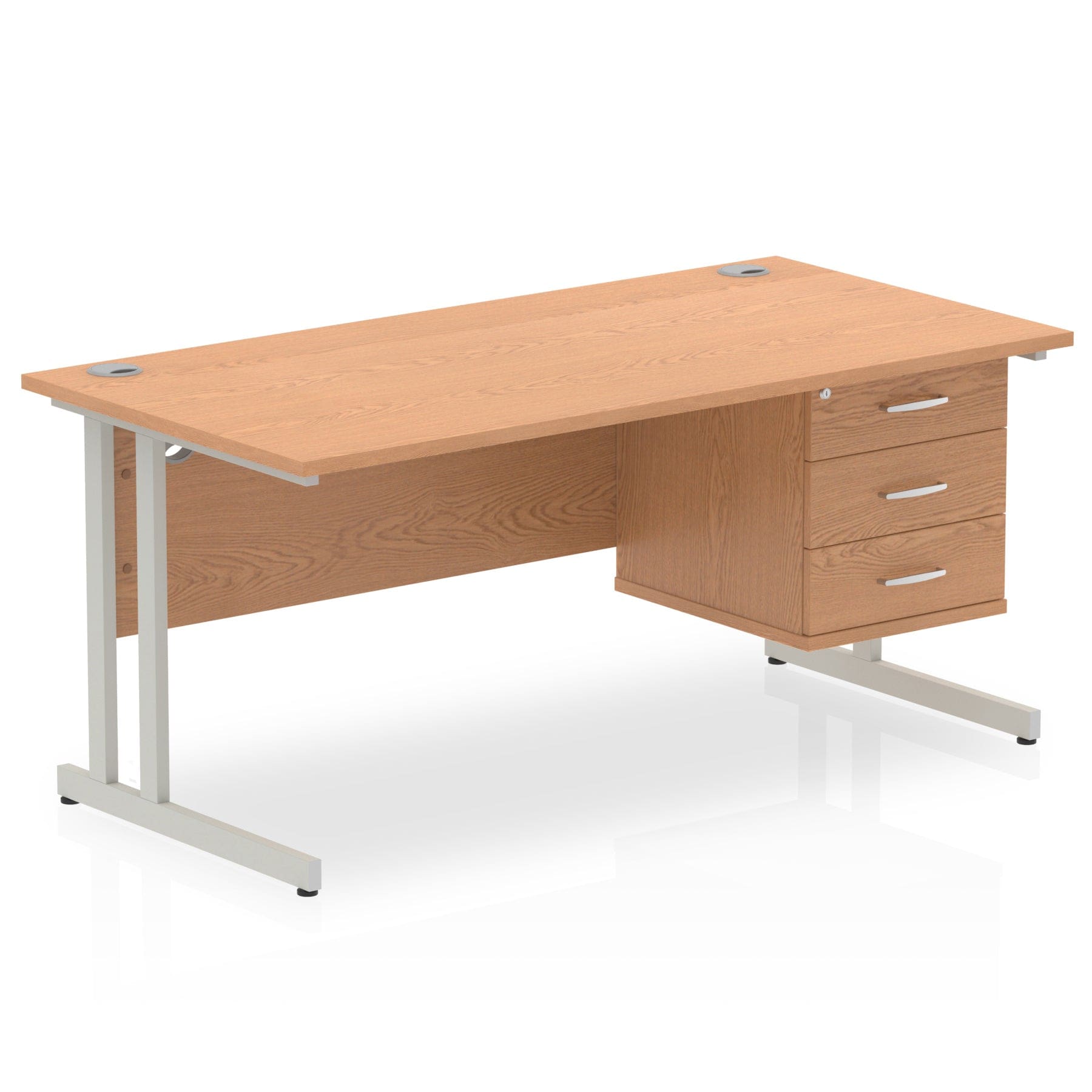 Impulse 1600mm Cantilever Straight Desk With Single Fixed Pedestal - Image 20