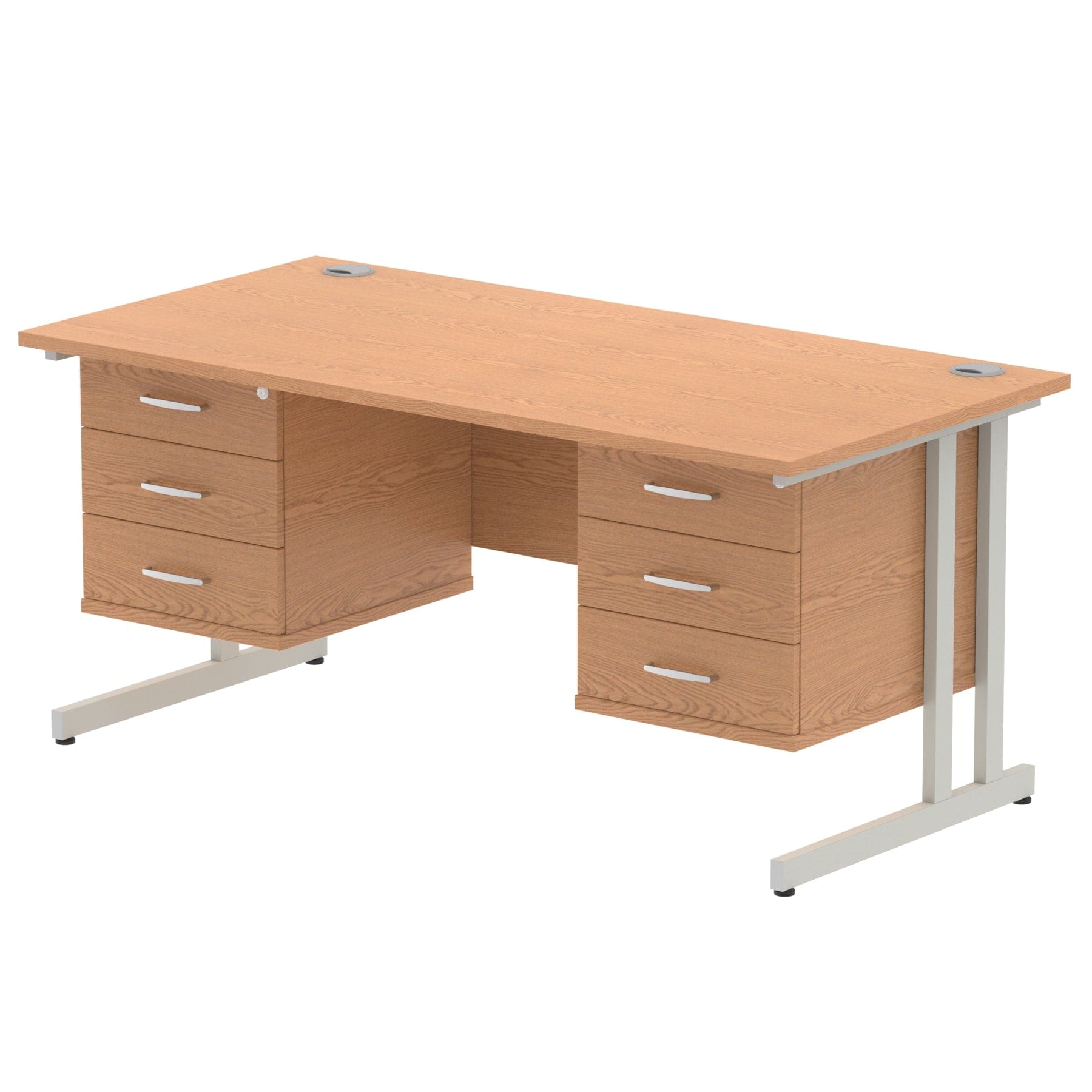 Impulse 1600mm Cantilever Straight Desk With Two Fixed Pedestal - Image 30