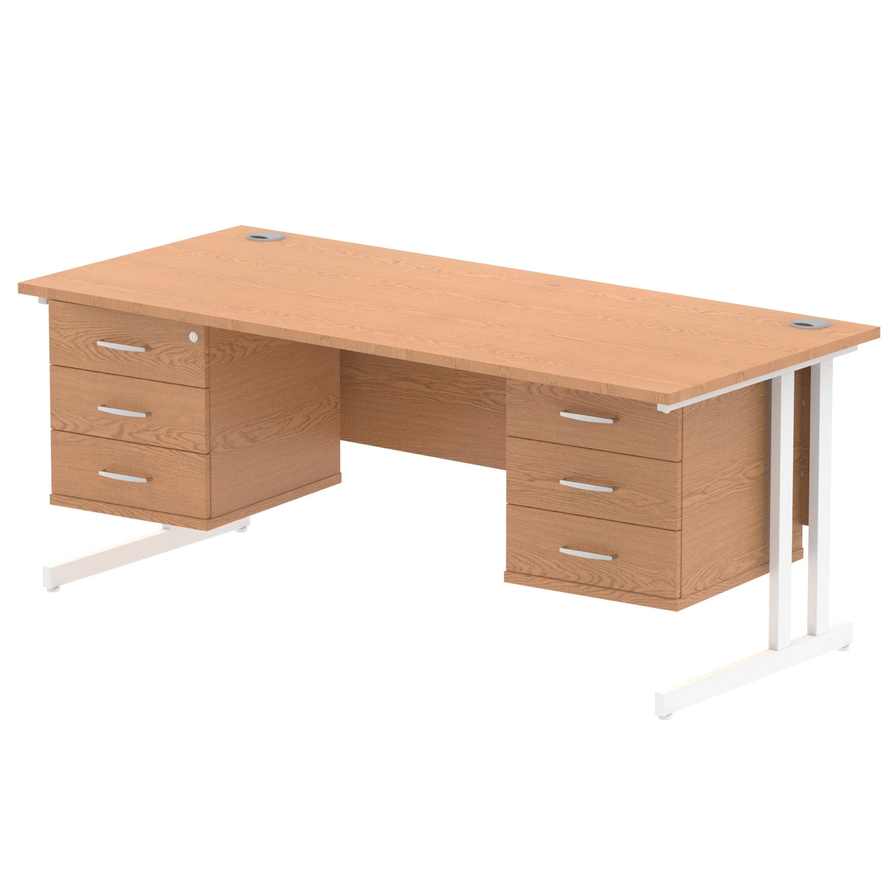 Impulse 1800mm Cantilever Straight Desk With Two Fixed Pedestal - Image 12