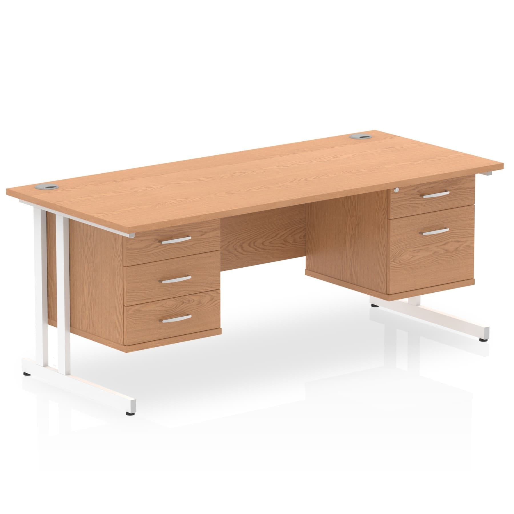 Impulse 1800mm Cantilever Straight Desk With Two Fixed Pedestal - Image 10