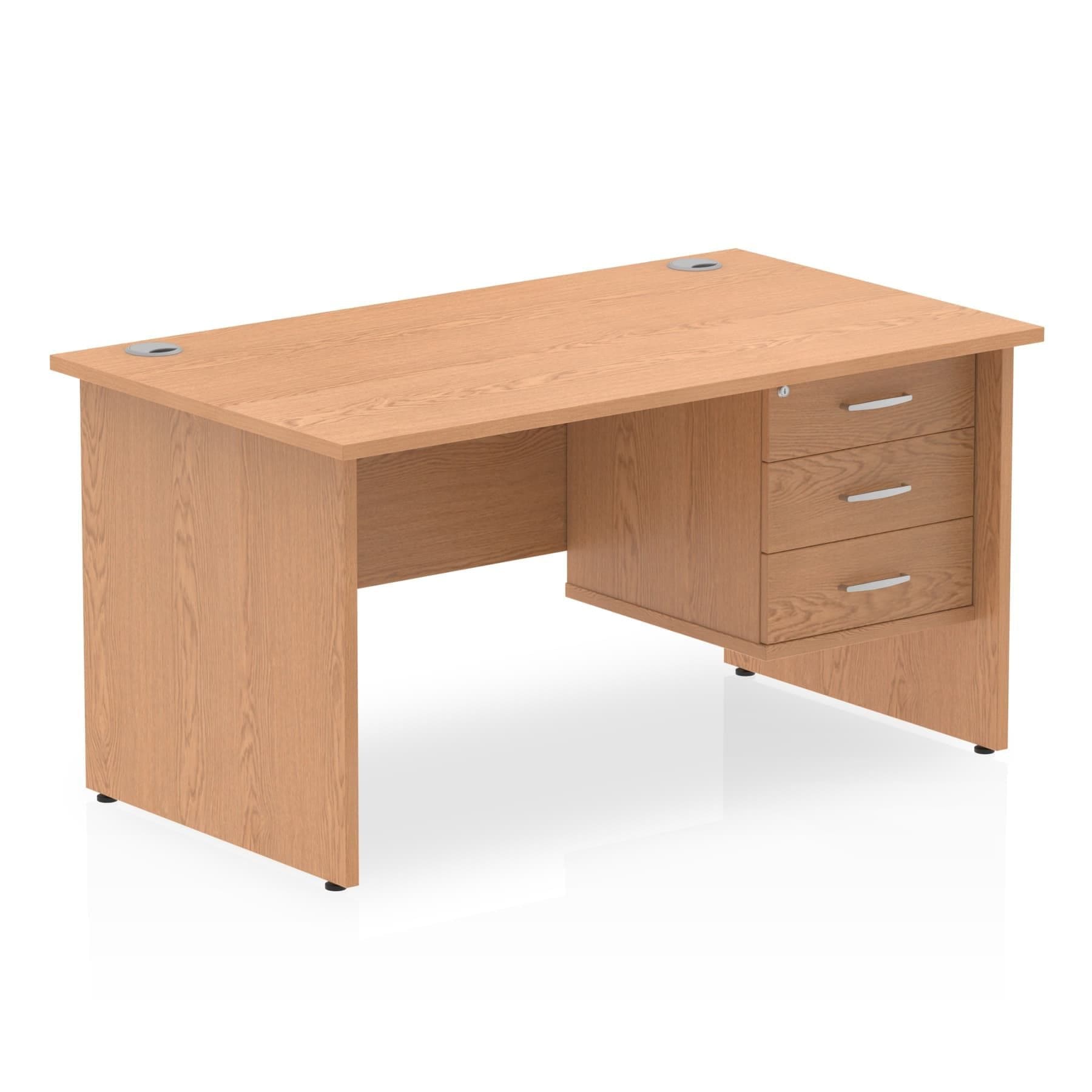 Impulse 1400mm Panel End Straight Desk With Single Fixed Pedestal - Image 8