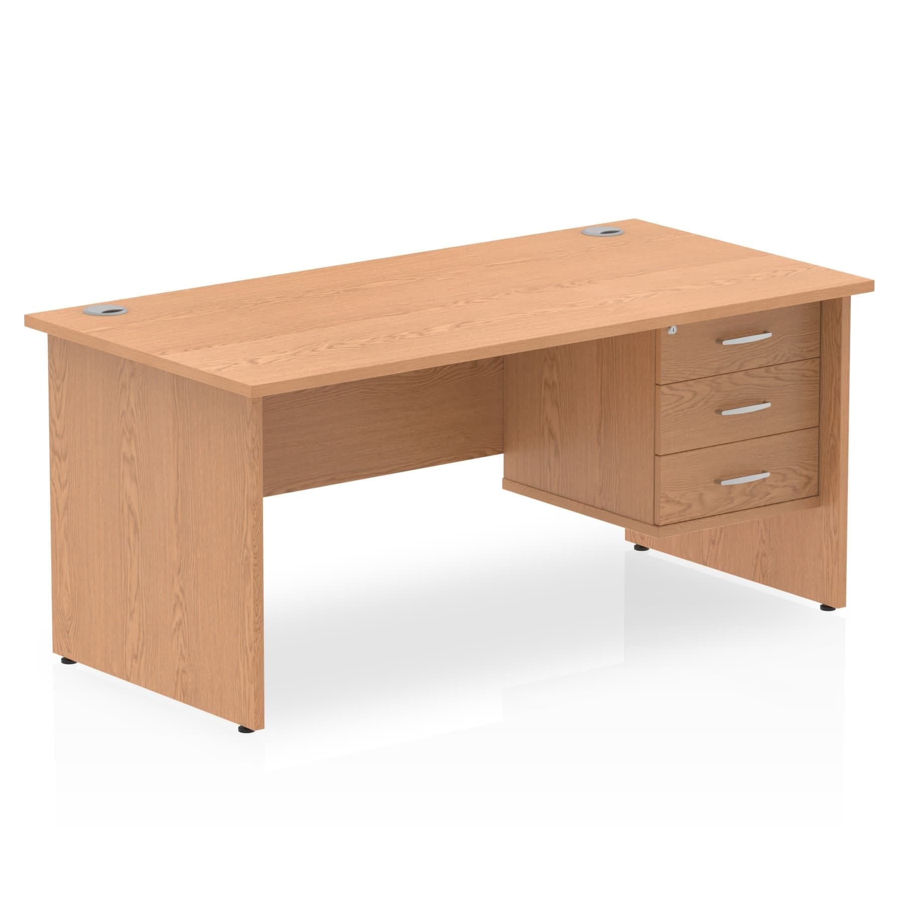 Impulse 1600mm Panel End Straight Desk With Single Fixed Pedestal - Image 8