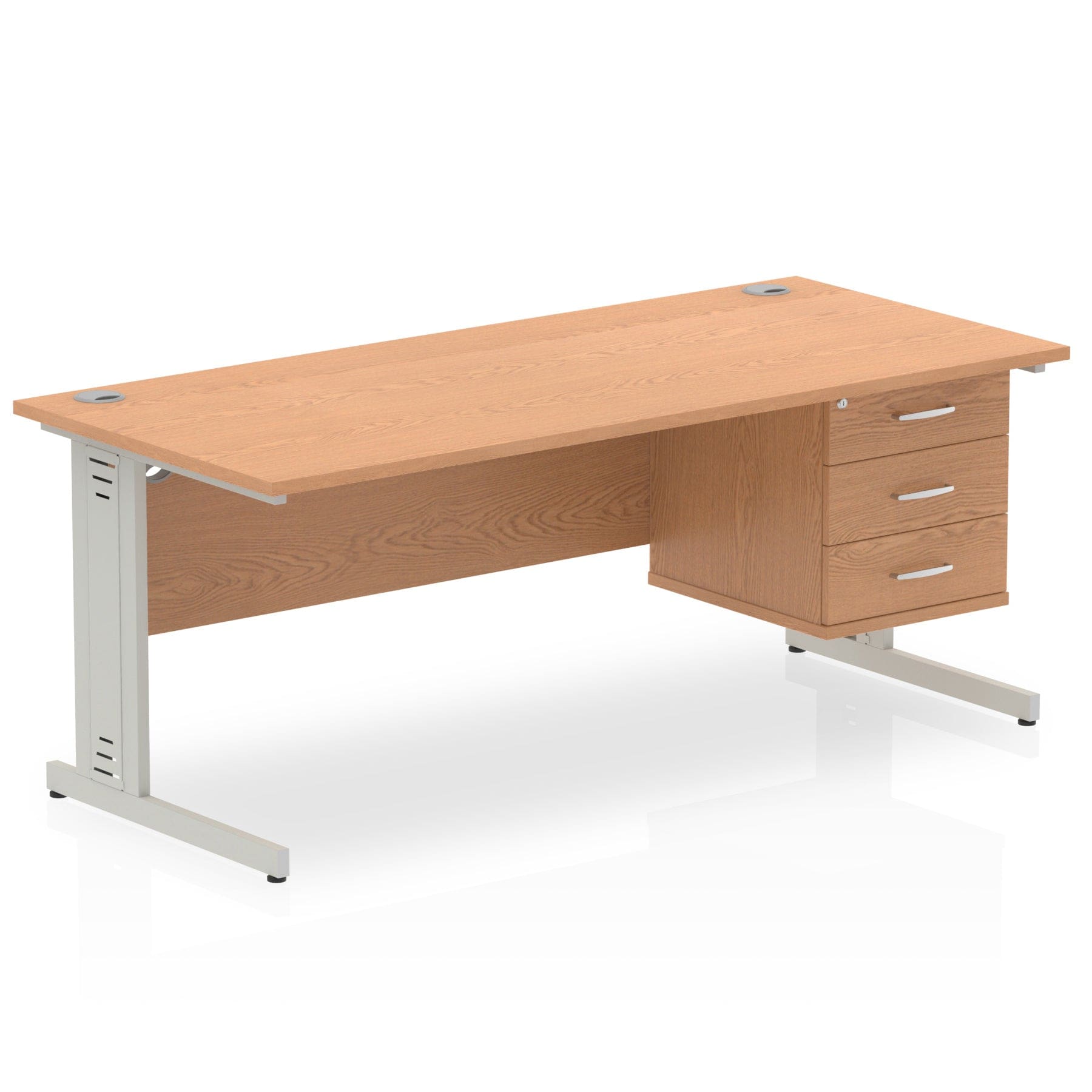 Impulse 1800mm Cable Managed Straight Desk With Single Fixed Pedestal - Image 15