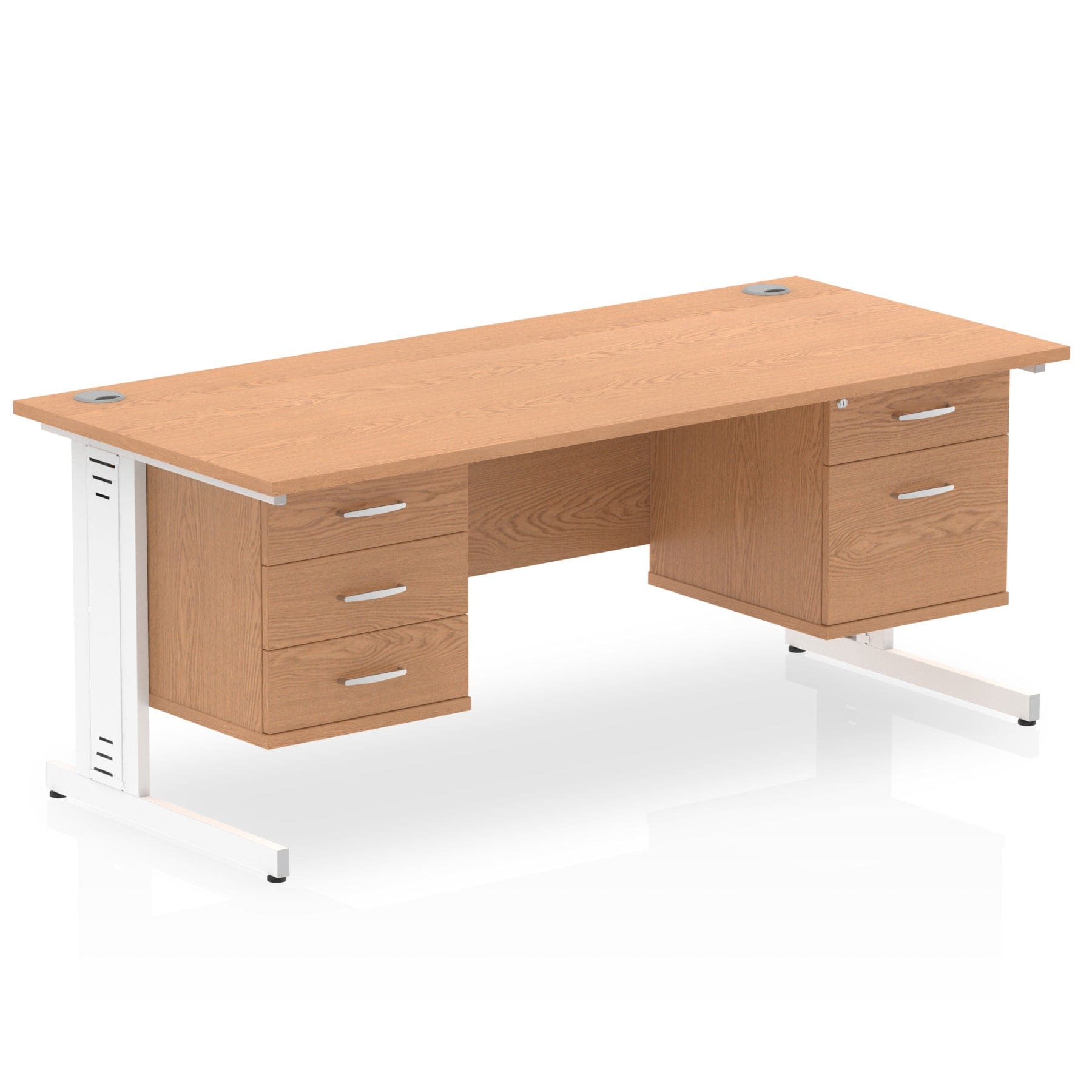 Impulse 1800mm Cable Managed Straight Desk With Two Fixed Pedestal - Image 20
