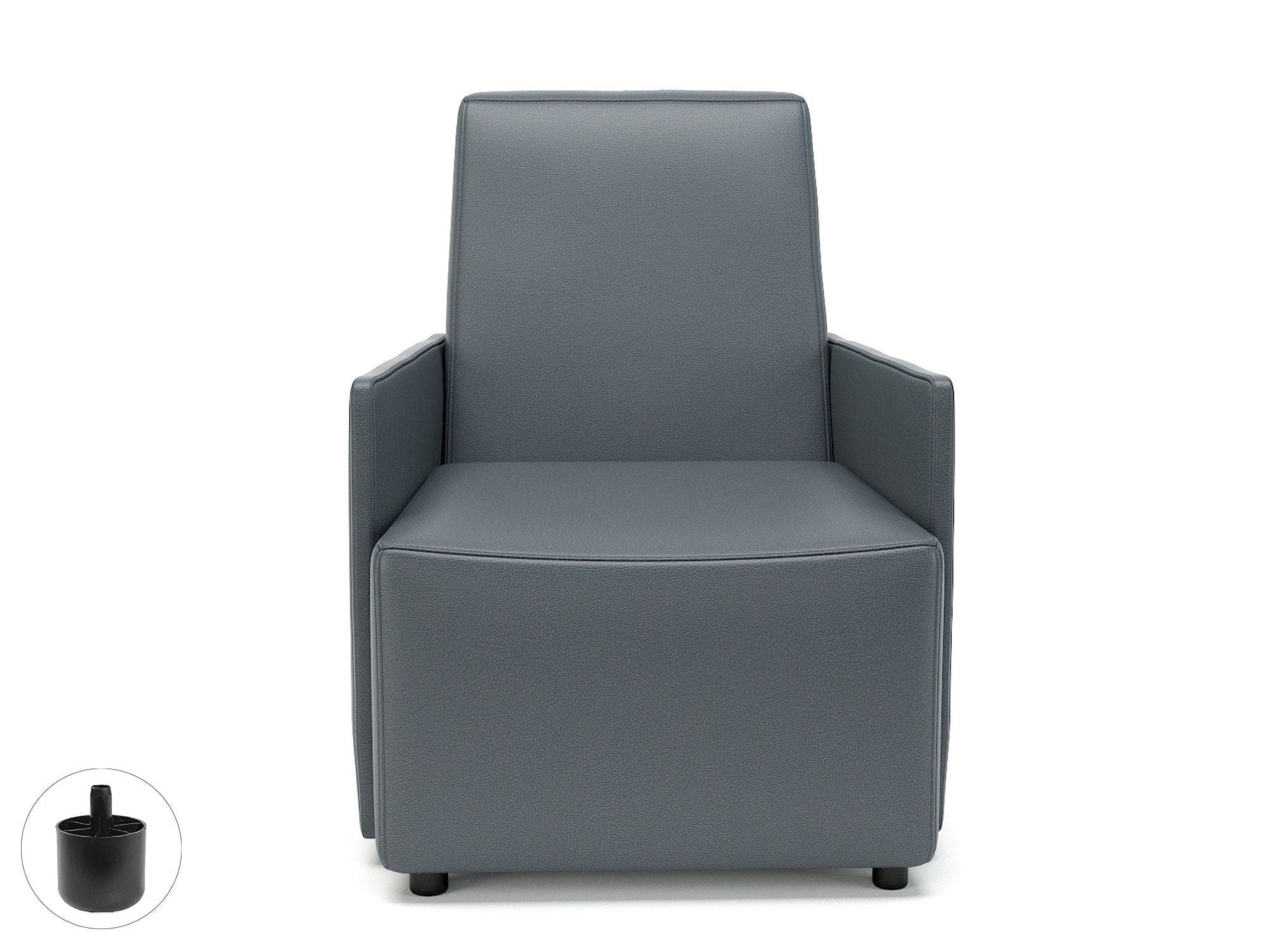 Pella 69cm Wide Armchair in Cristina Marrone Ultima Faux Leather - Image 2