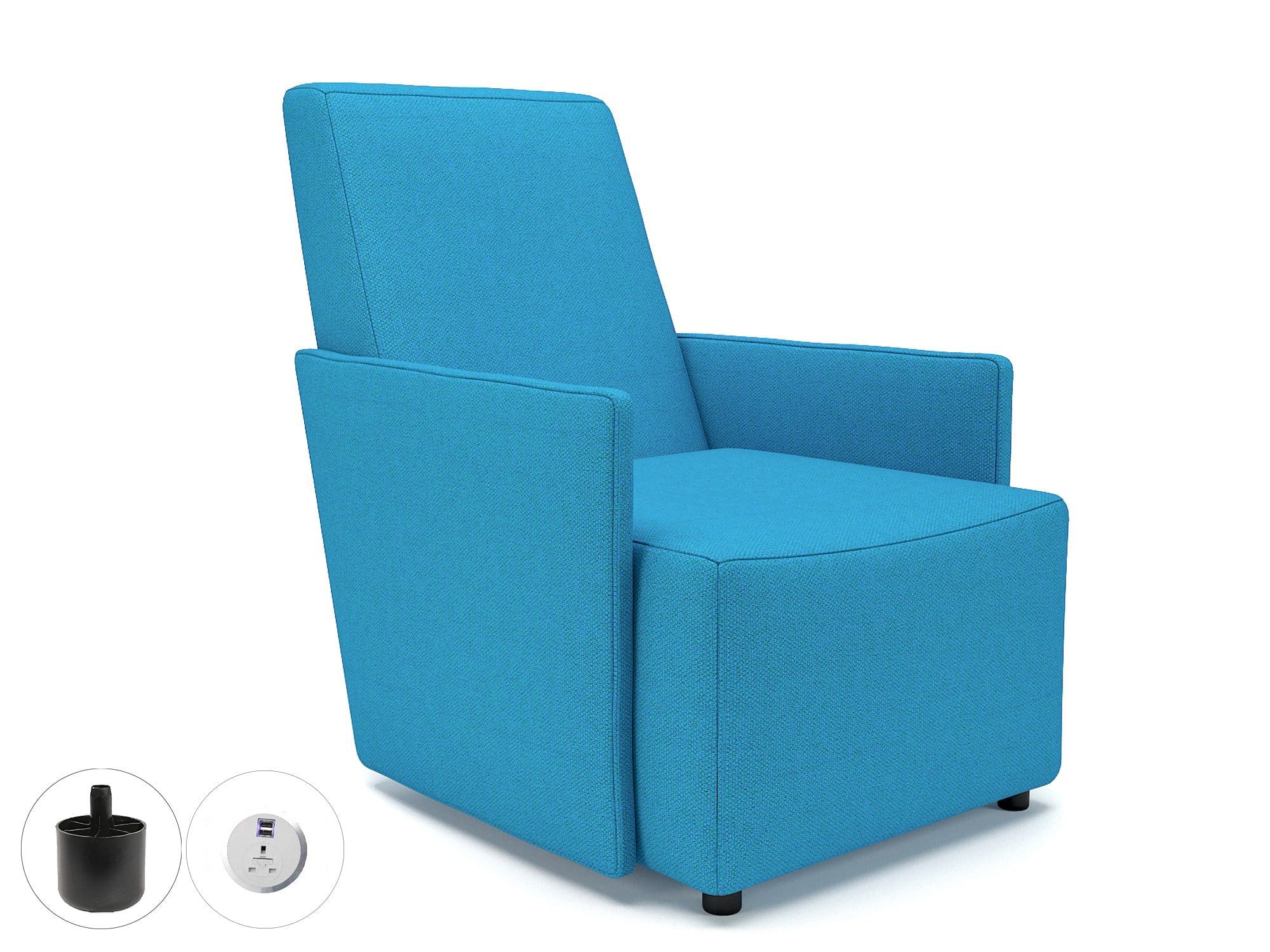 Pella 69cm Wide Armchair in Camira Era Fabric with Socket - Image 4