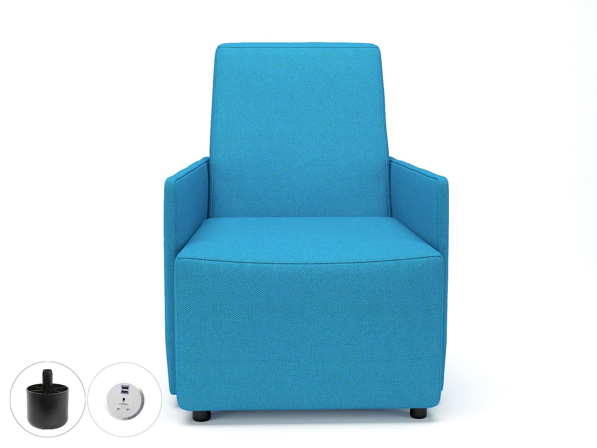 Pella 69cm Wide Armchair in Camira Era Fabric with Socket - Image 5