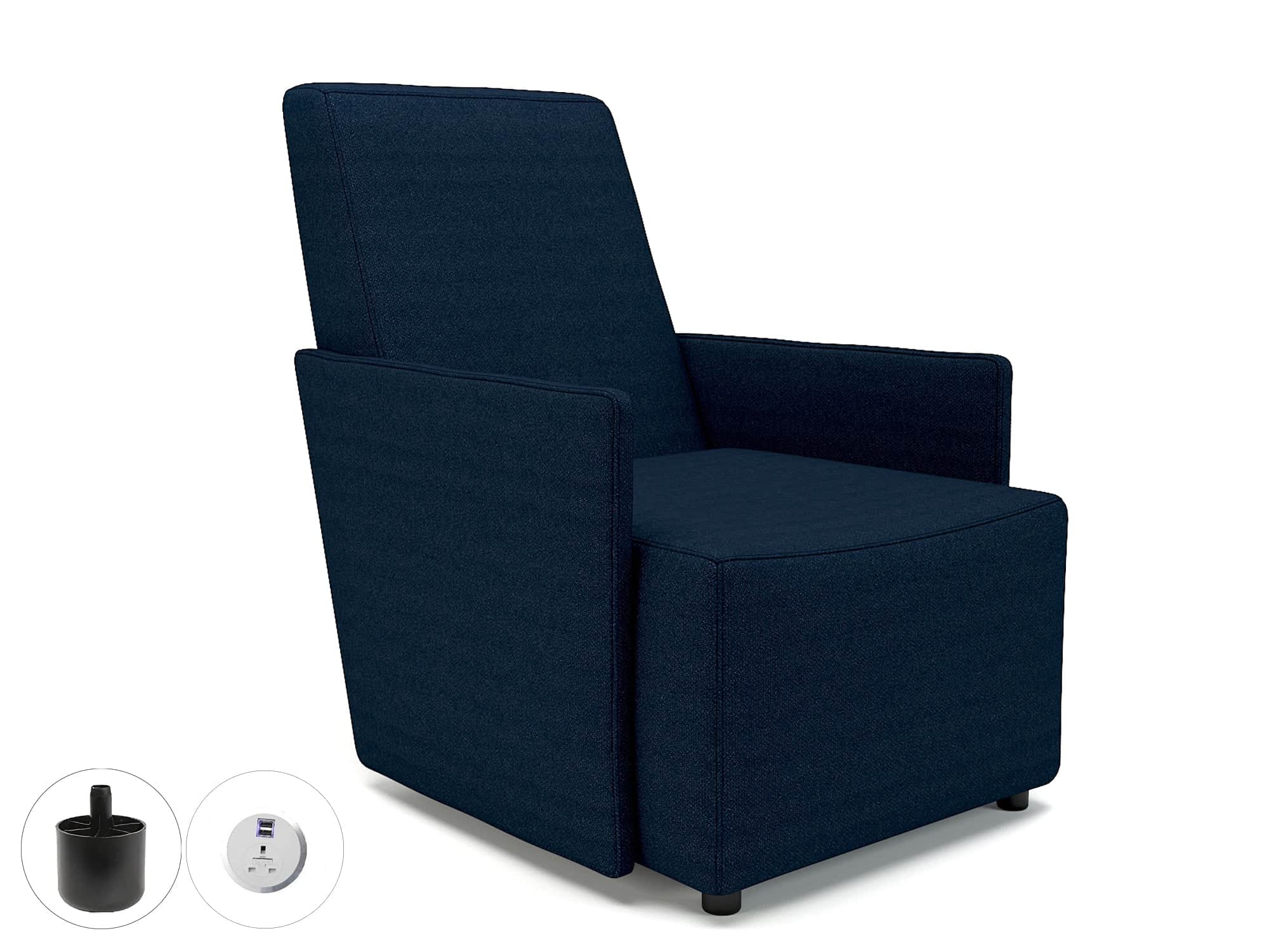Pella 69cm Wide Armchair in Camira Era Fabric with Socket - Image 7