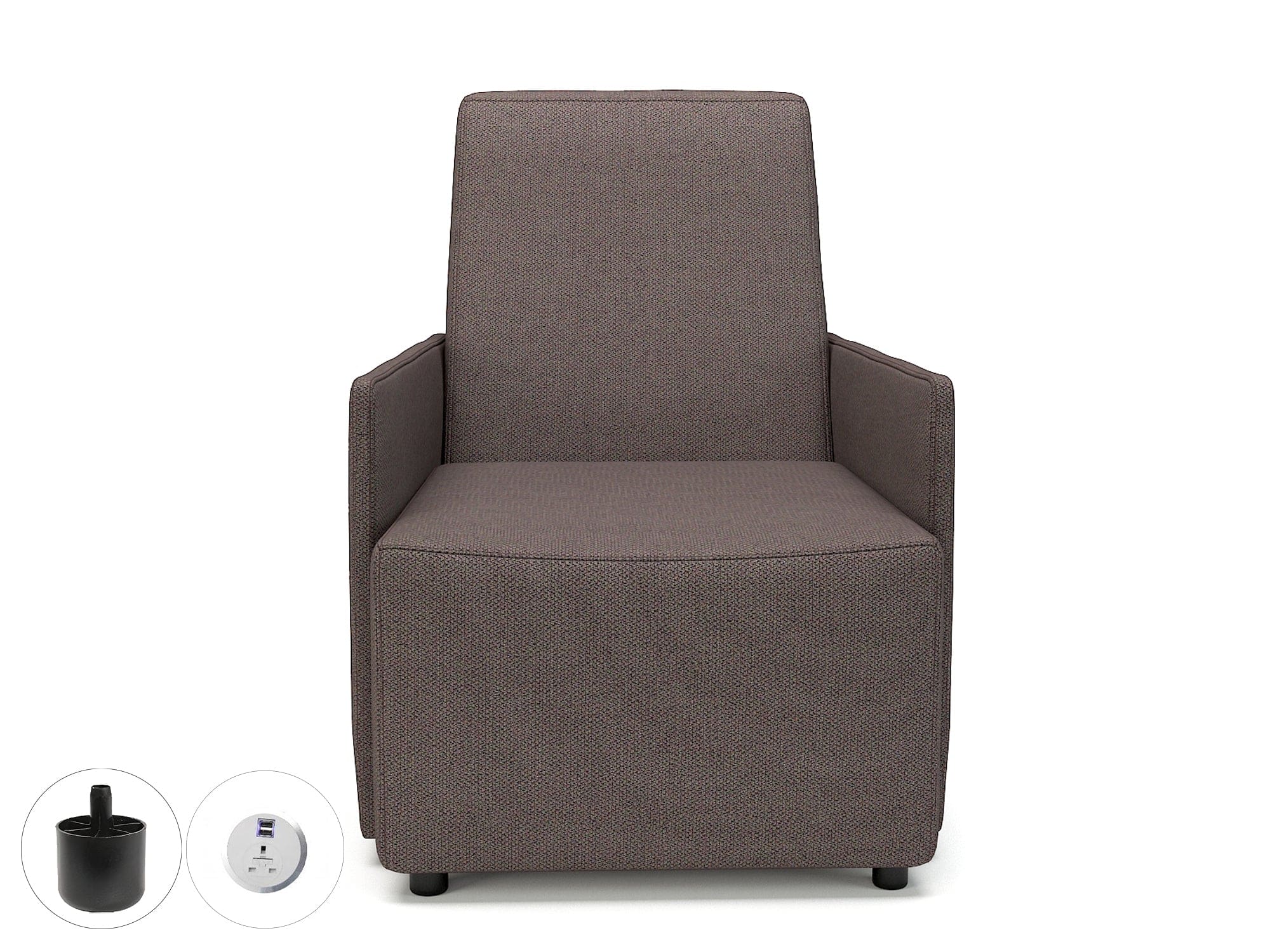 Pella 69cm Wide Armchair in Camira Era Fabric with Socket - Image 11