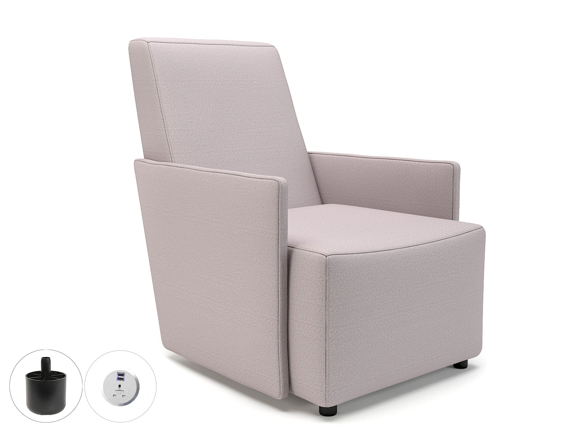 Pella 69cm Wide Armchair in Warwick Dolly Fabric with Socket - Image 10