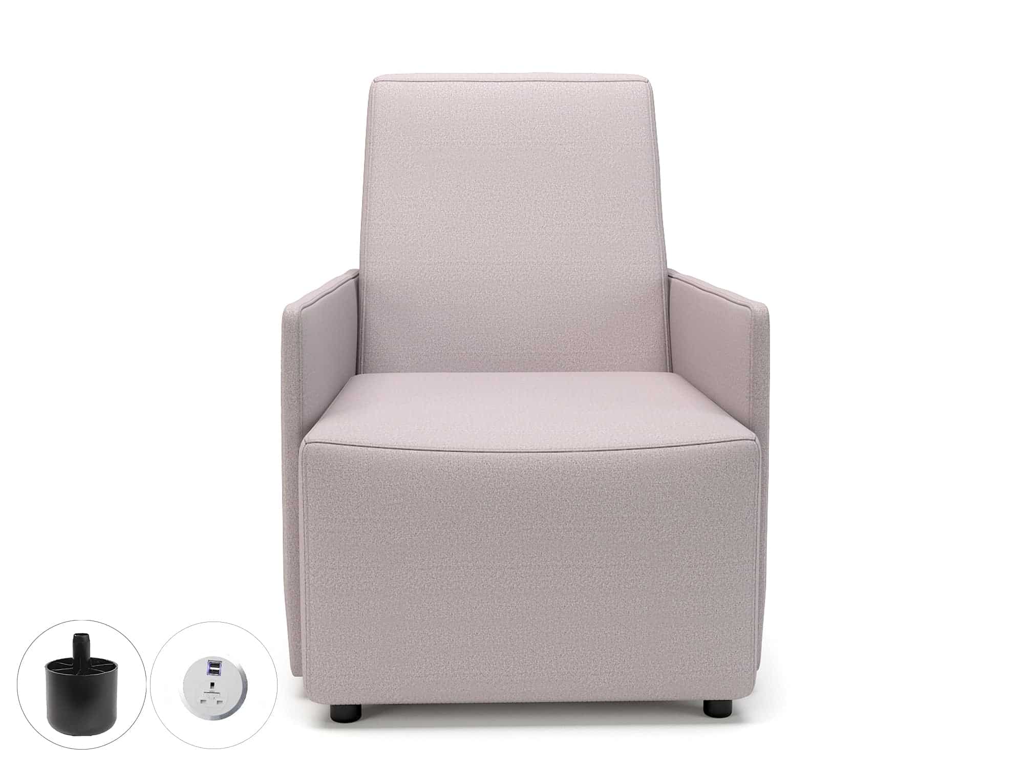 Pella 69cm Wide Armchair in Warwick Dolly Fabric with Socket - Image 11