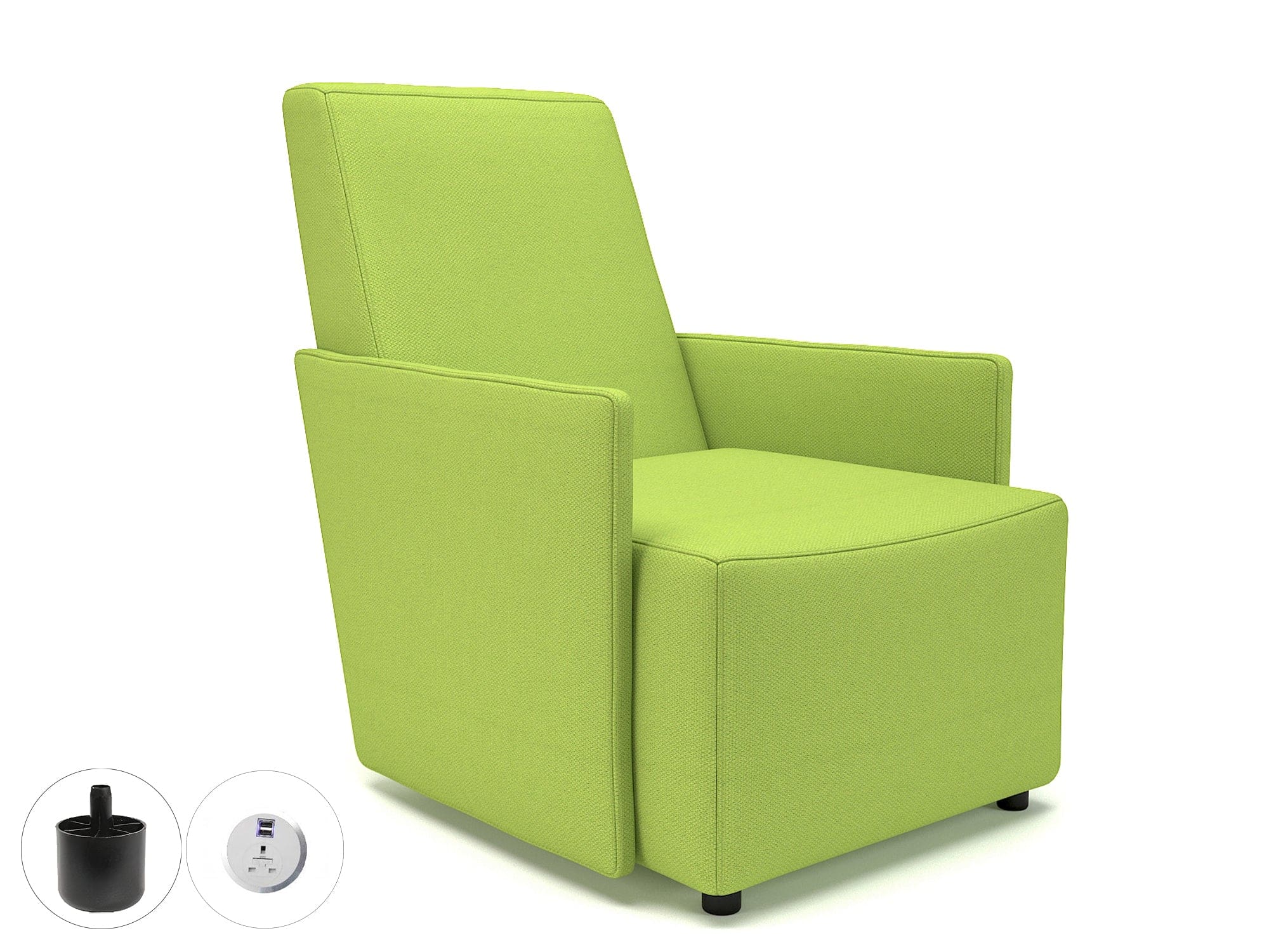 Pella 69cm Wide Armchair in Camira Era Fabric with Socket - Image 16