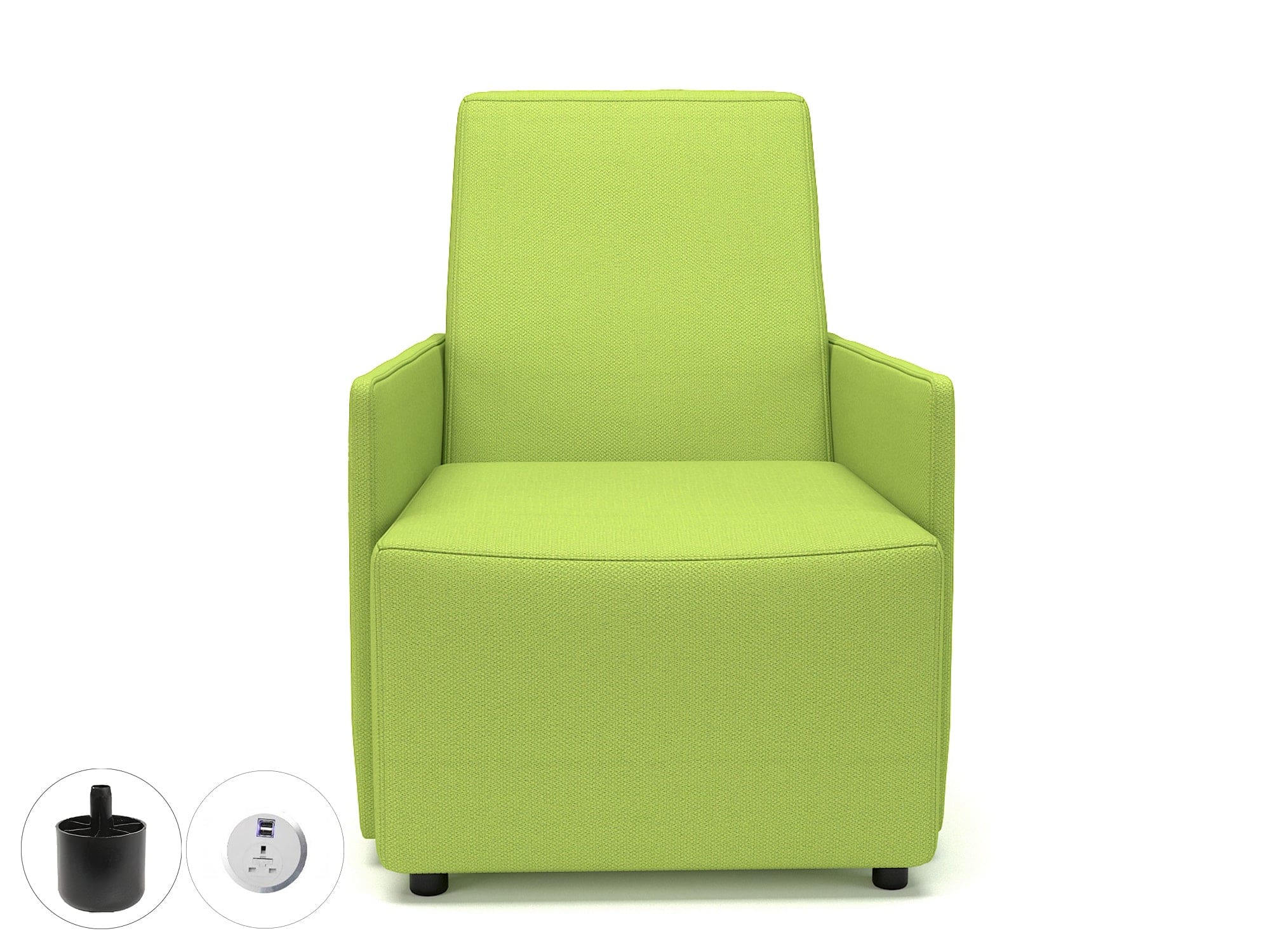 Pella 69cm Wide Armchair in Camira Era Fabric with Socket - Image 17