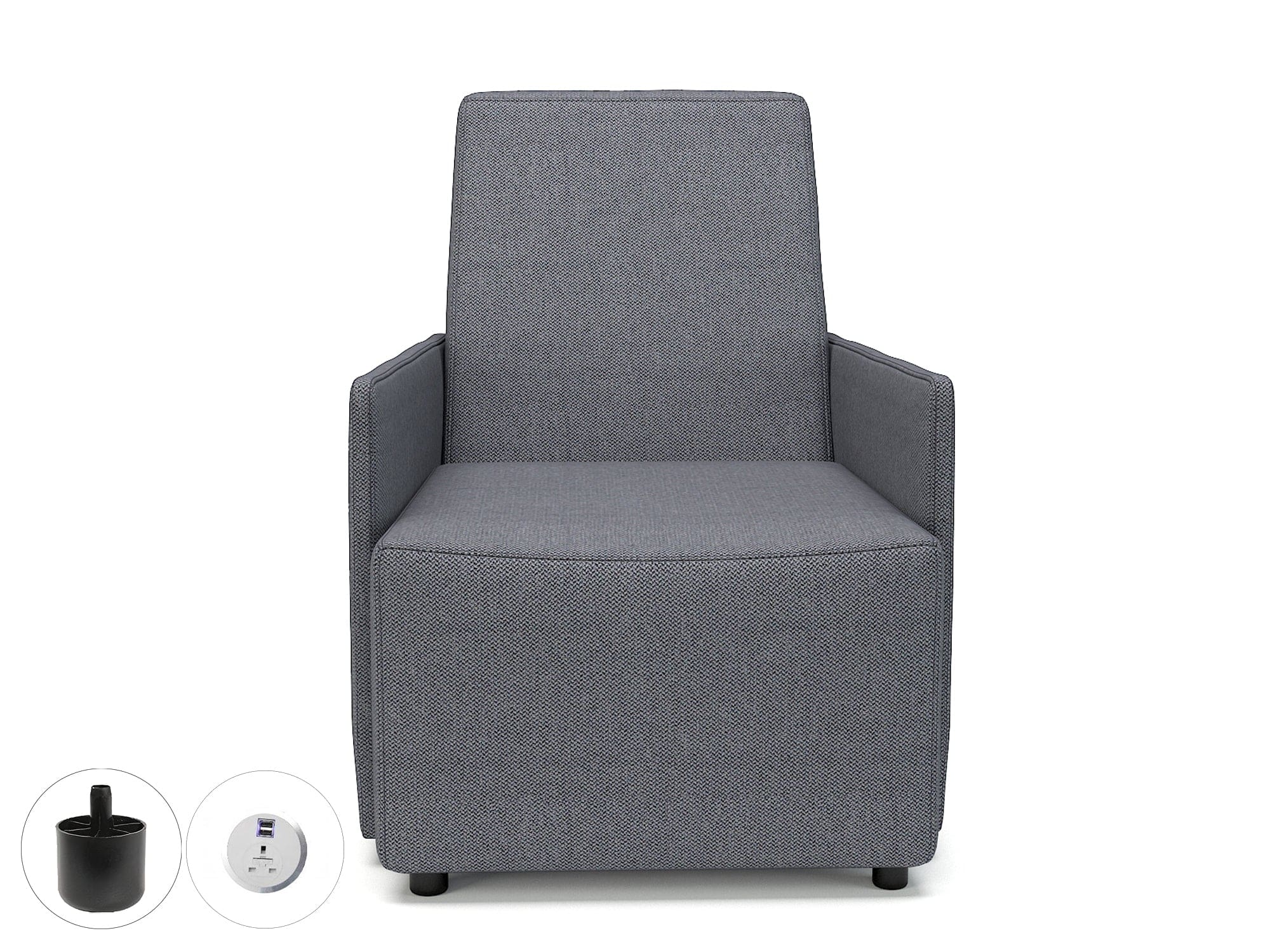 Pella 69cm Wide Armchair in Camira Era Fabric with Socket - Image 20