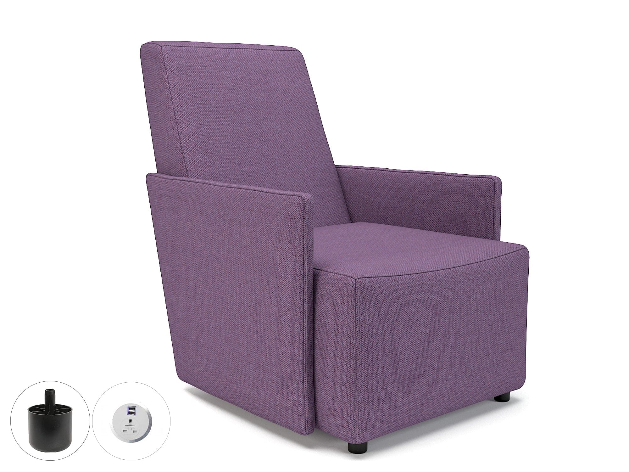 Pella 69cm Wide Armchair in Camira Era Fabric with Socket - Image 22