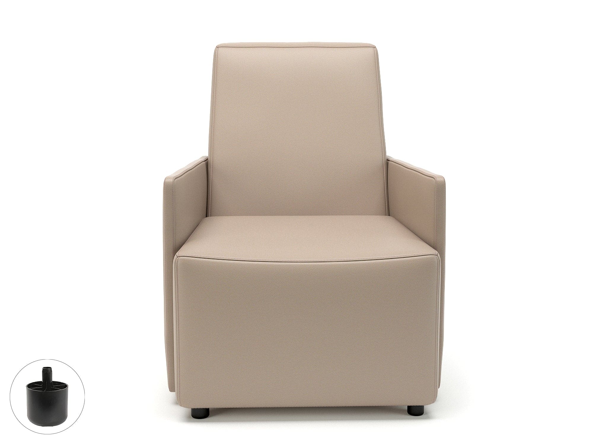 Pella 69cm Wide Armchair in Cristina Marrone Ultima Faux Leather - Image 17