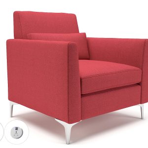 Roselle 90cm Wide Armchair in Camira Era Fabric with Socket