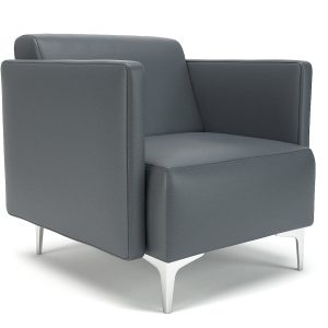 Napa Slim Arm 75cm Wide Armchair in Cristina Marrone Ultima Faux Leather