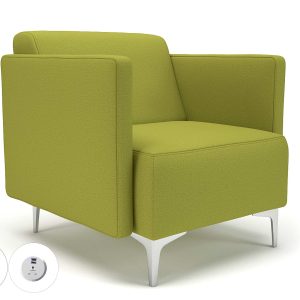 Napa Slim Arm 75cm Wide Armchair in Warwick Dolly Fabric with Socket