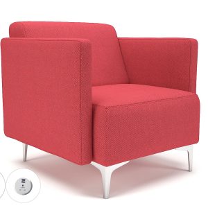 Napa Slim Arm 75cm Wide Armchair in Camira Era Fabric with Socket