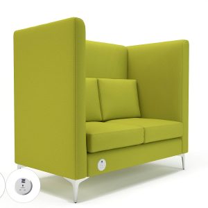 Altus 128cm Wide Privacy Booth in Warwick Dolly Fabric with Socket