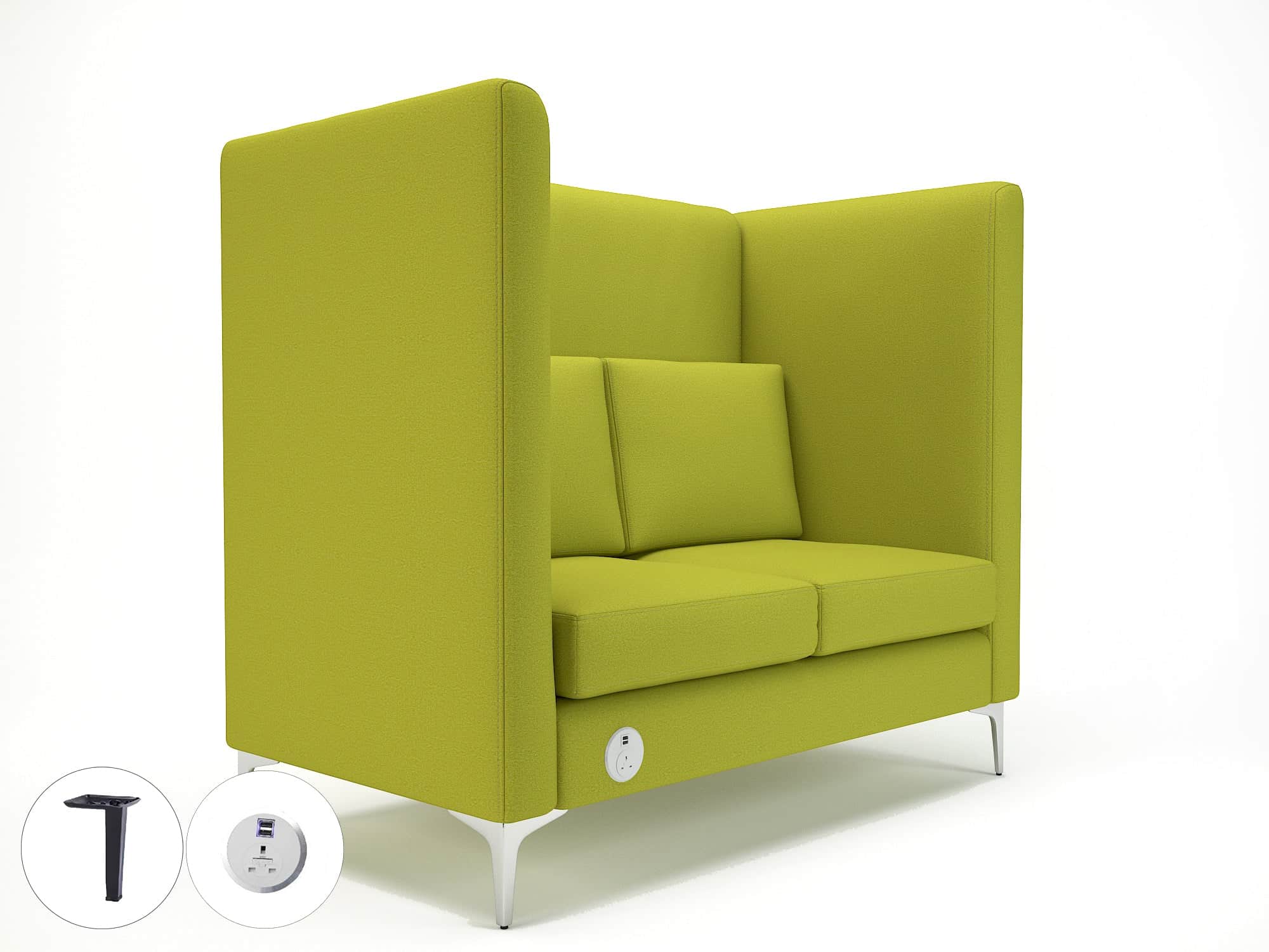 Altus 128cm Wide Privacy Booth in Warwick Dolly Fabric with Socket - Image 5