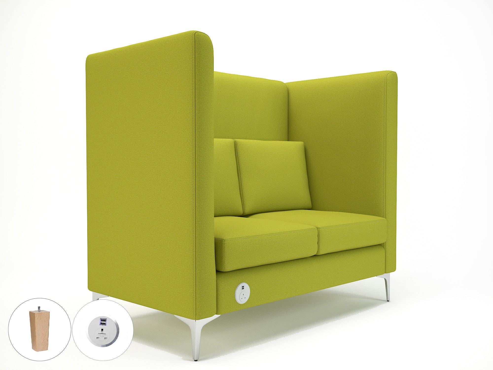 Altus 128cm Wide Privacy Booth in Warwick Dolly Fabric with Socket - Image 13