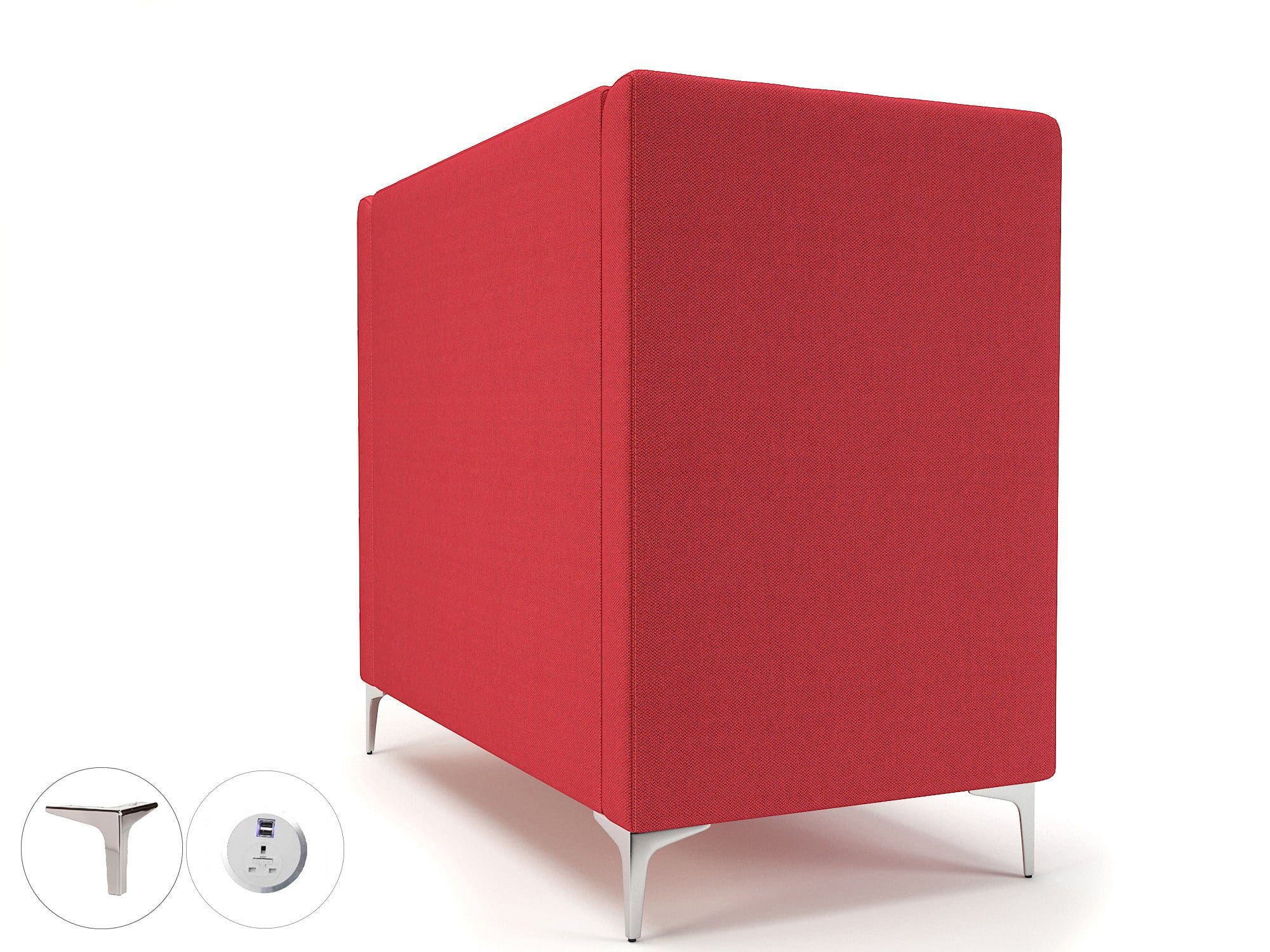 Altus 128cm Wide Privacy Booth in Camira Era Fabric with Socket - Image 4