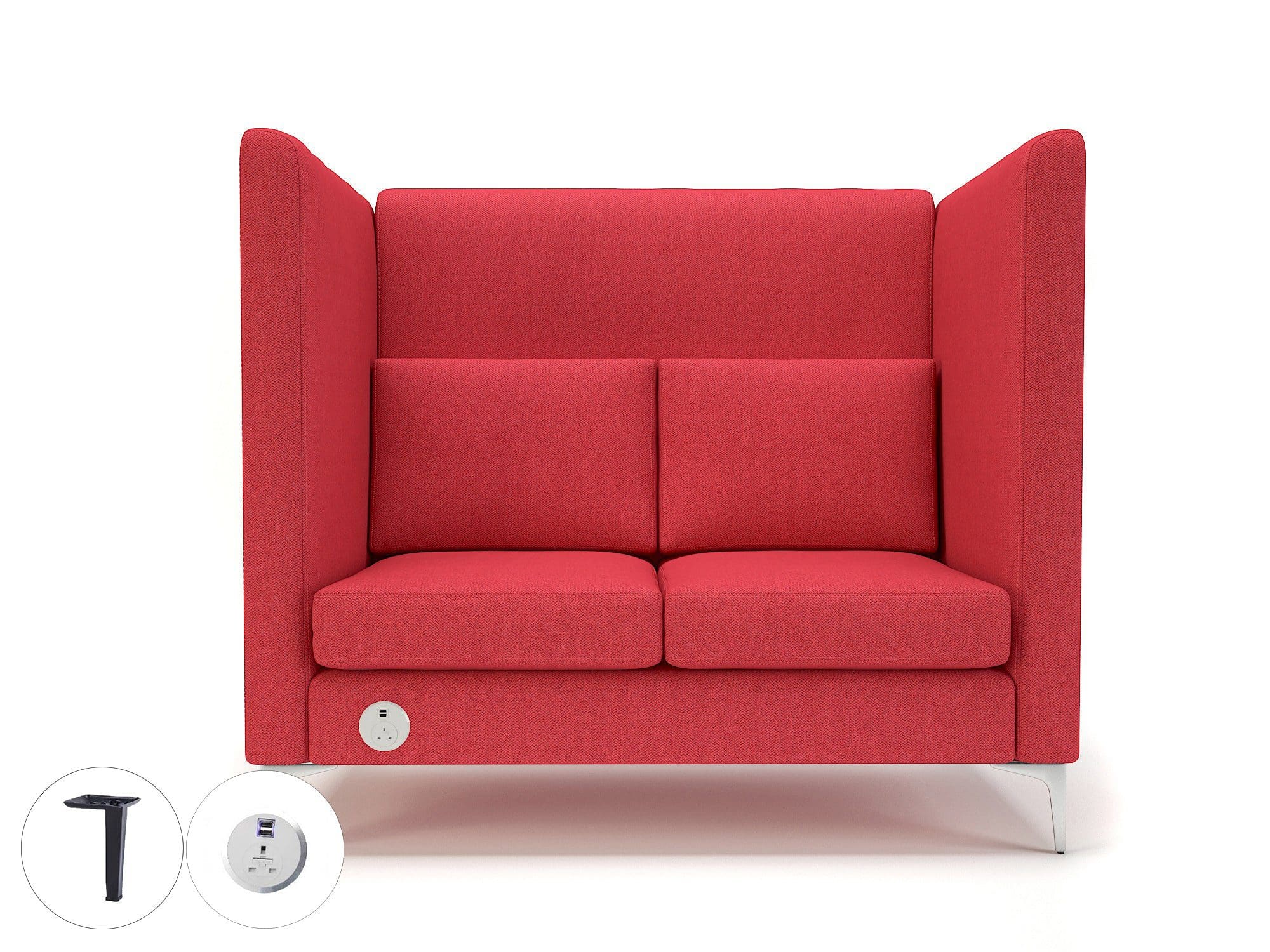 Altus 128cm Wide Privacy Booth in Camira Era Fabric with Socket - Image 6