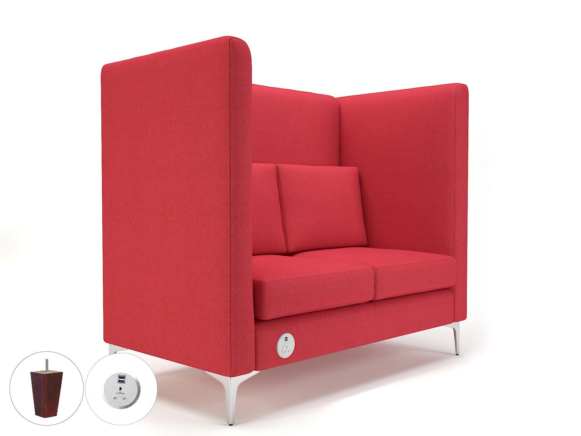 Altus 128cm Wide Privacy Booth in Camira Era Fabric with Socket - Image 9