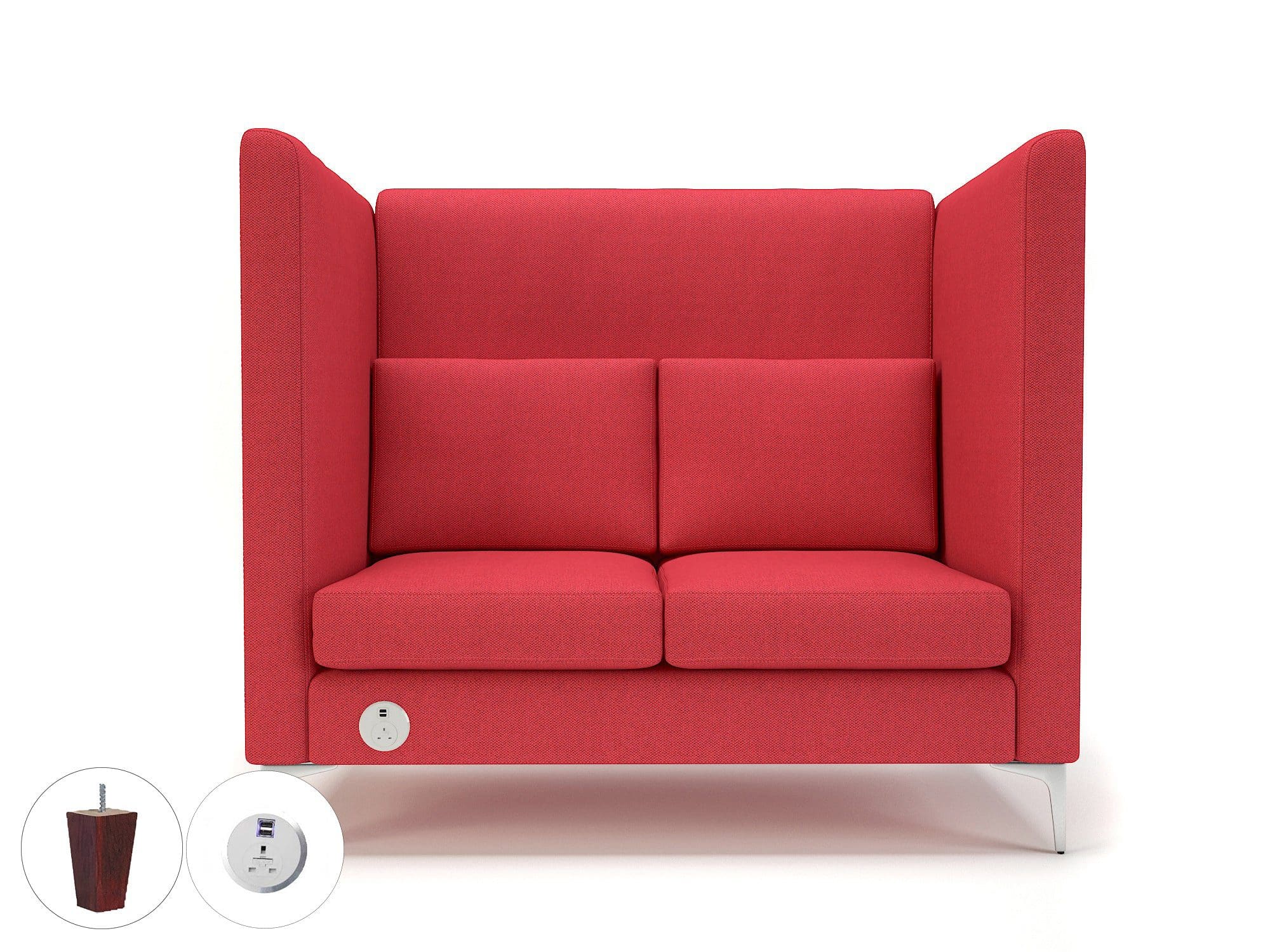 Altus 128cm Wide Privacy Booth in Camira Era Fabric with Socket - Image 10