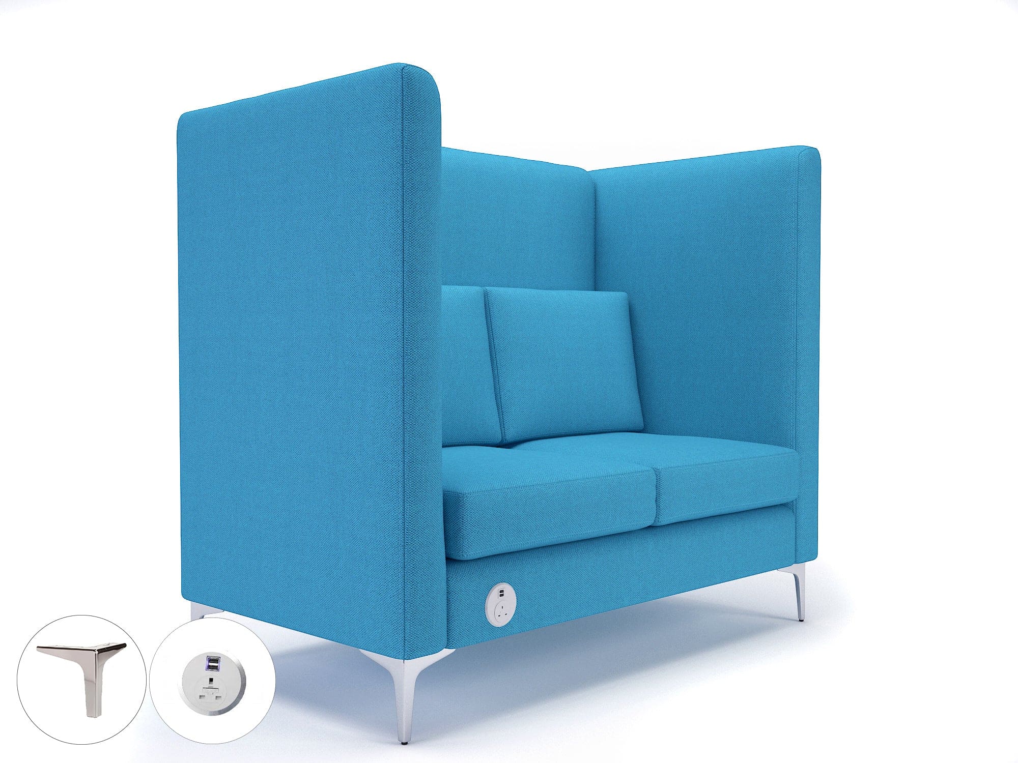 Altus 128cm Wide Privacy Booth in Camira Era Fabric with Socket - Image 17