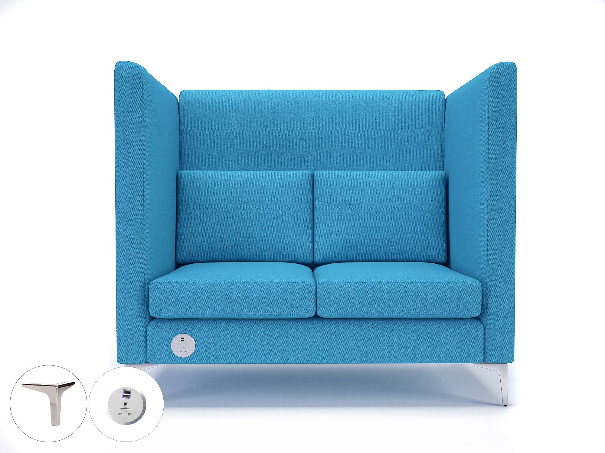 Altus 128cm Wide Privacy Booth in Camira Era Fabric with Socket - Image 18