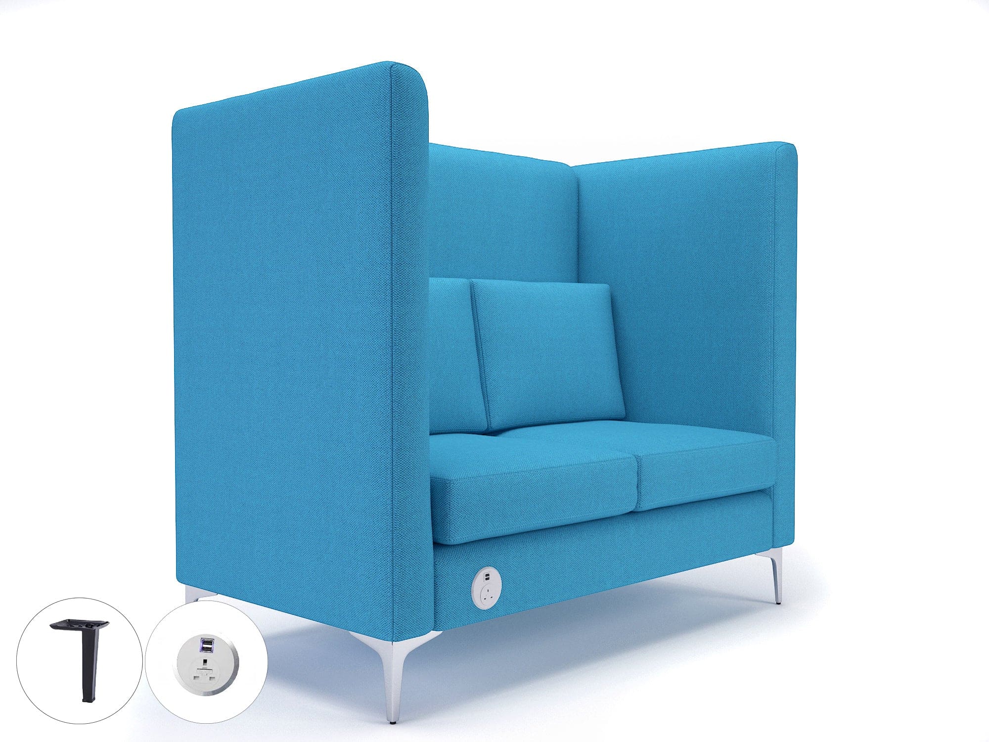 Altus 128cm Wide Privacy Booth in Camira Era Fabric with Socket - Image 21