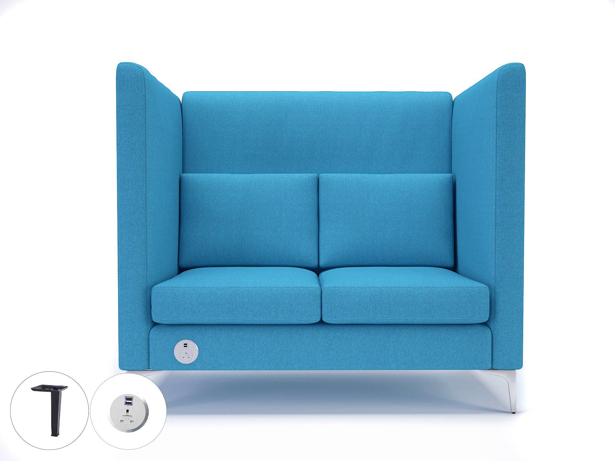 Altus 128cm Wide Privacy Booth in Camira Era Fabric with Socket - Image 22