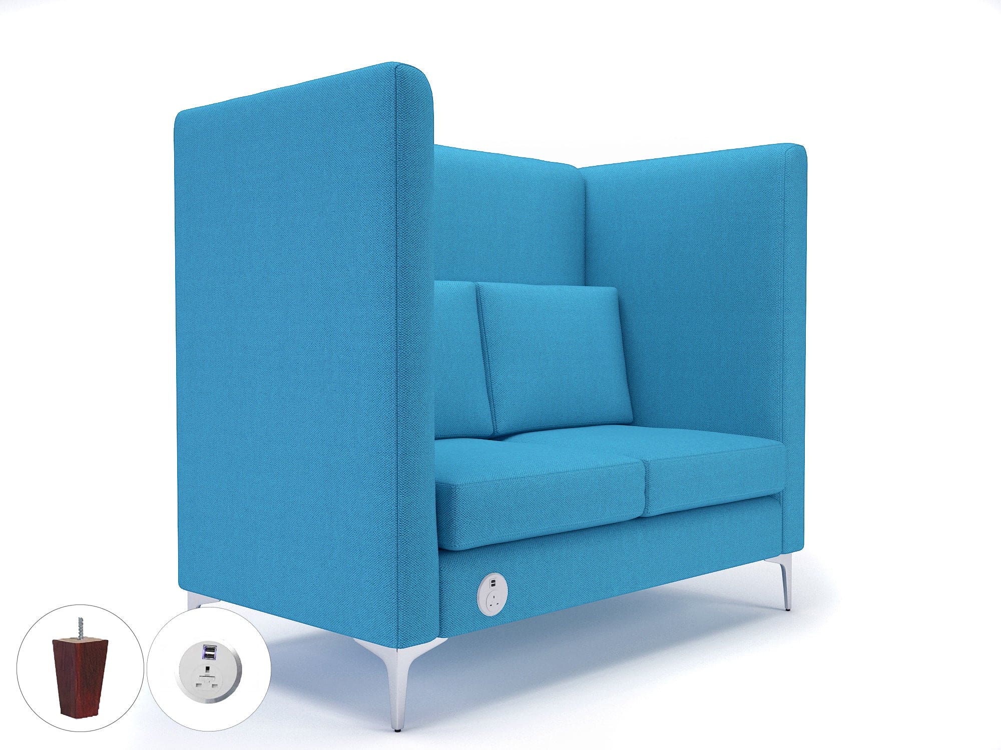 Altus 128cm Wide Privacy Booth in Camira Era Fabric with Socket - Image 25