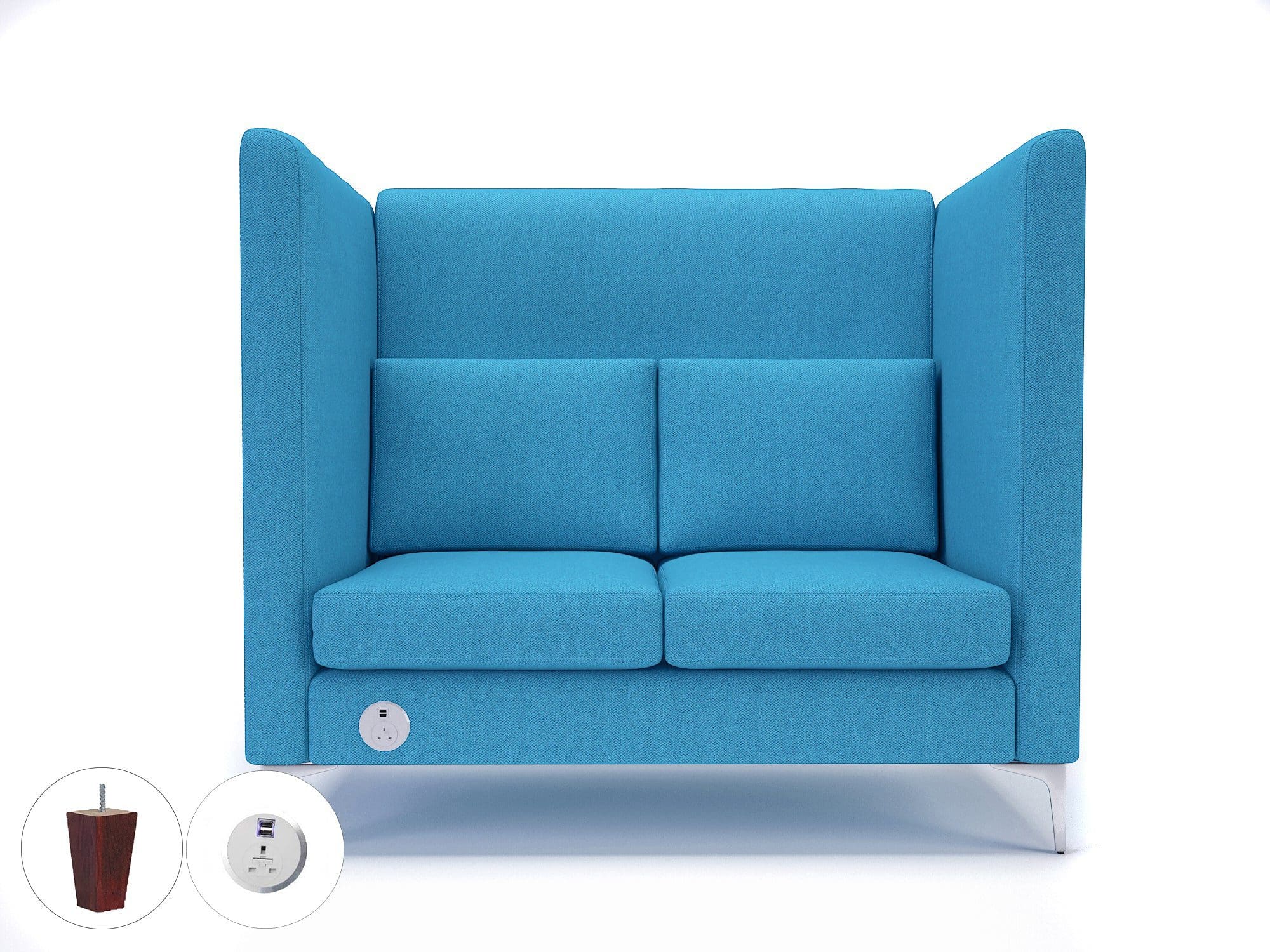 Altus 128cm Wide Privacy Booth in Camira Era Fabric with Socket - Image 26