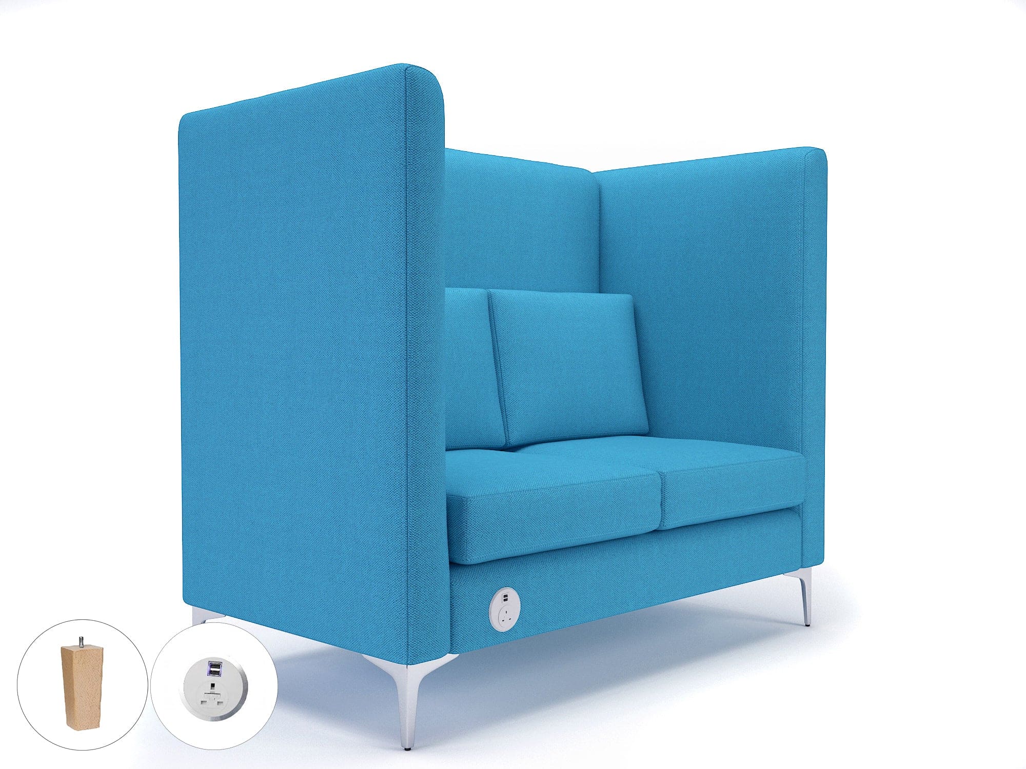 Altus 128cm Wide Privacy Booth in Camira Era Fabric with Socket - Image 29